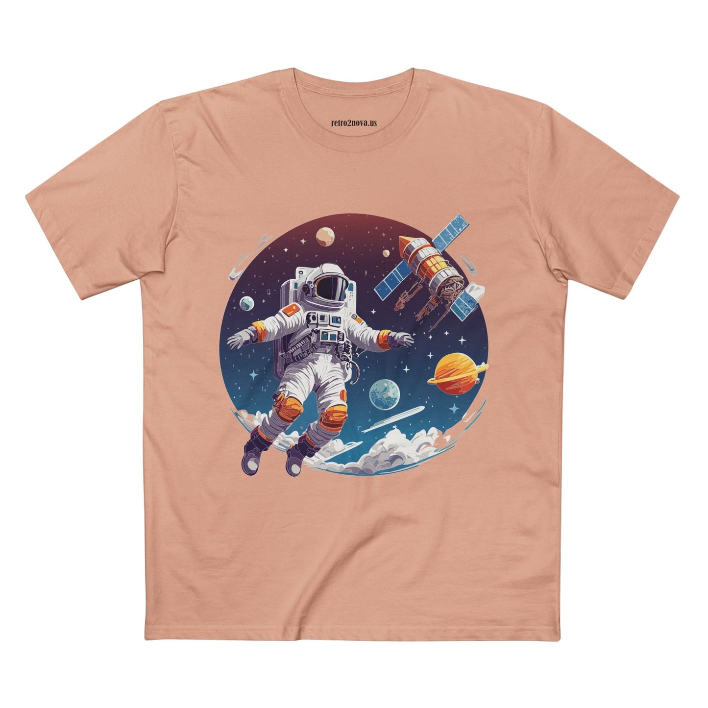 Cosmos Astronaut Shirt CS34 Unisex Premium Cotton Staple Tee With Original Art Design Retro2Nova