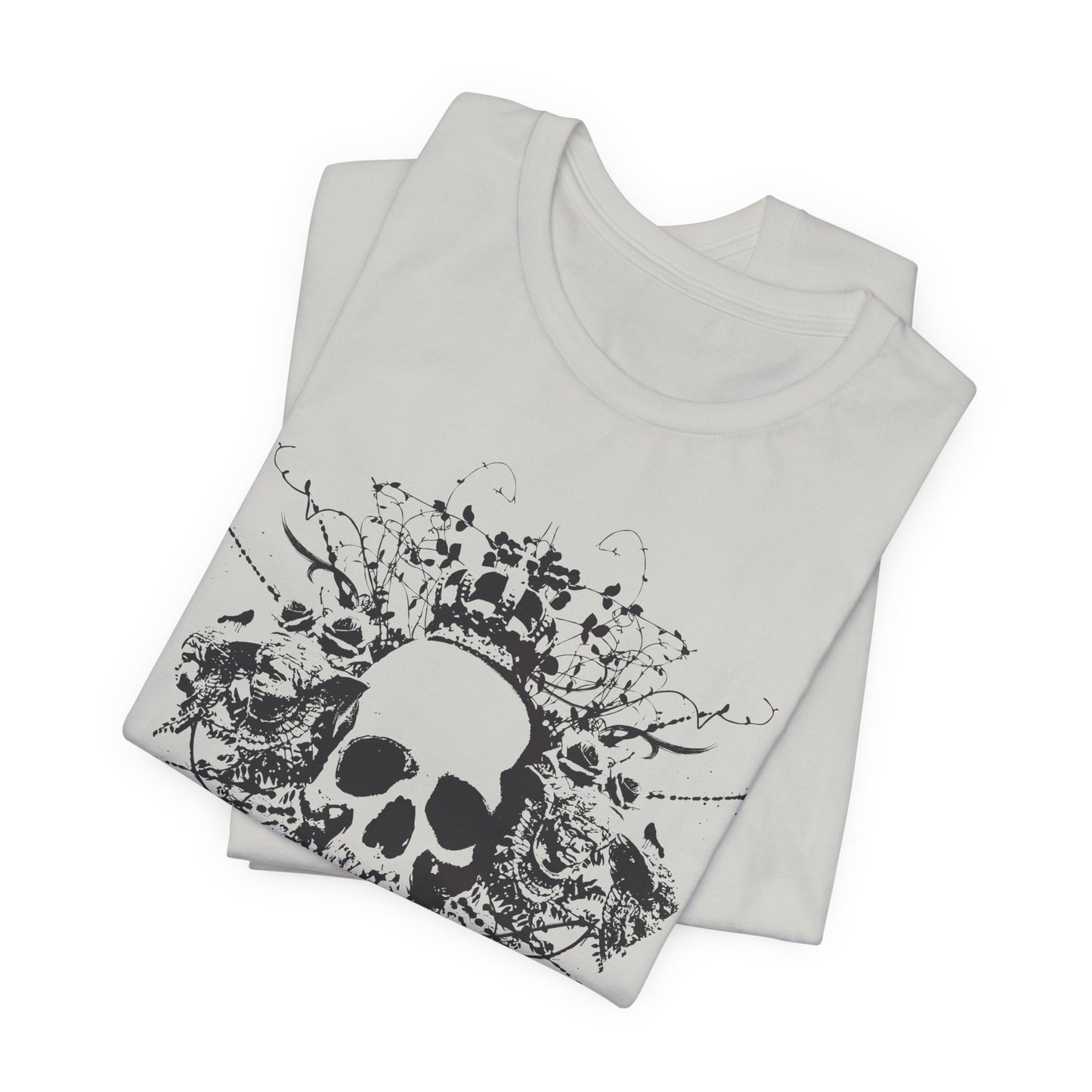 Dark Skull Graphic Design Tee, Skull Shirt, Vintage Tees, Art Design T-Shirt, Vintage Graphic Tee, Art Shirts with Skulls