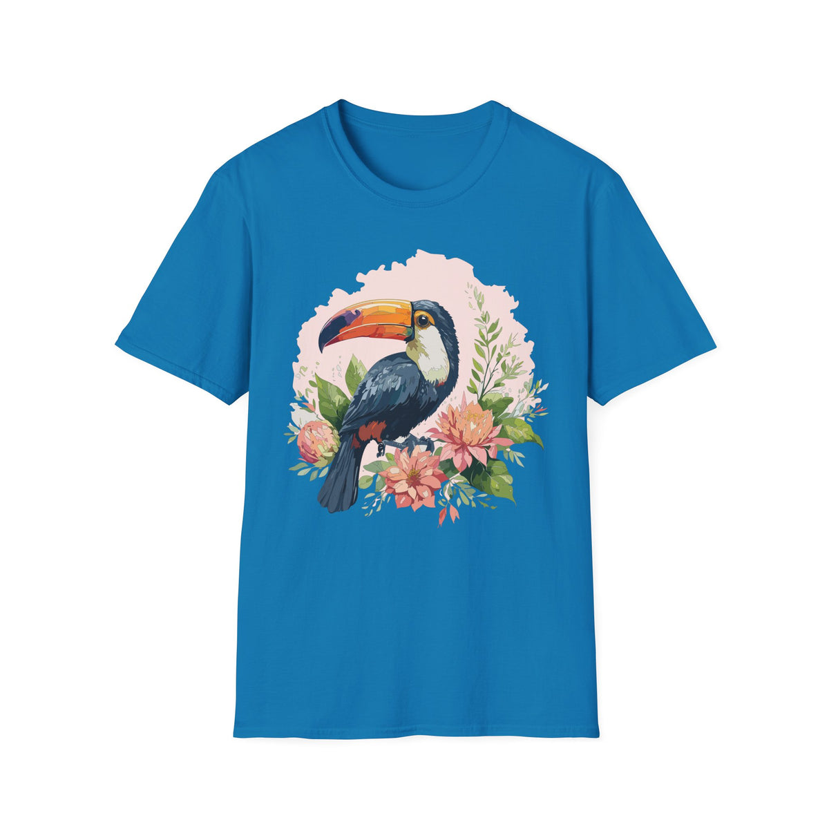 Tropical Toucan Illustration T-Shirt | Floral Bird Graphic