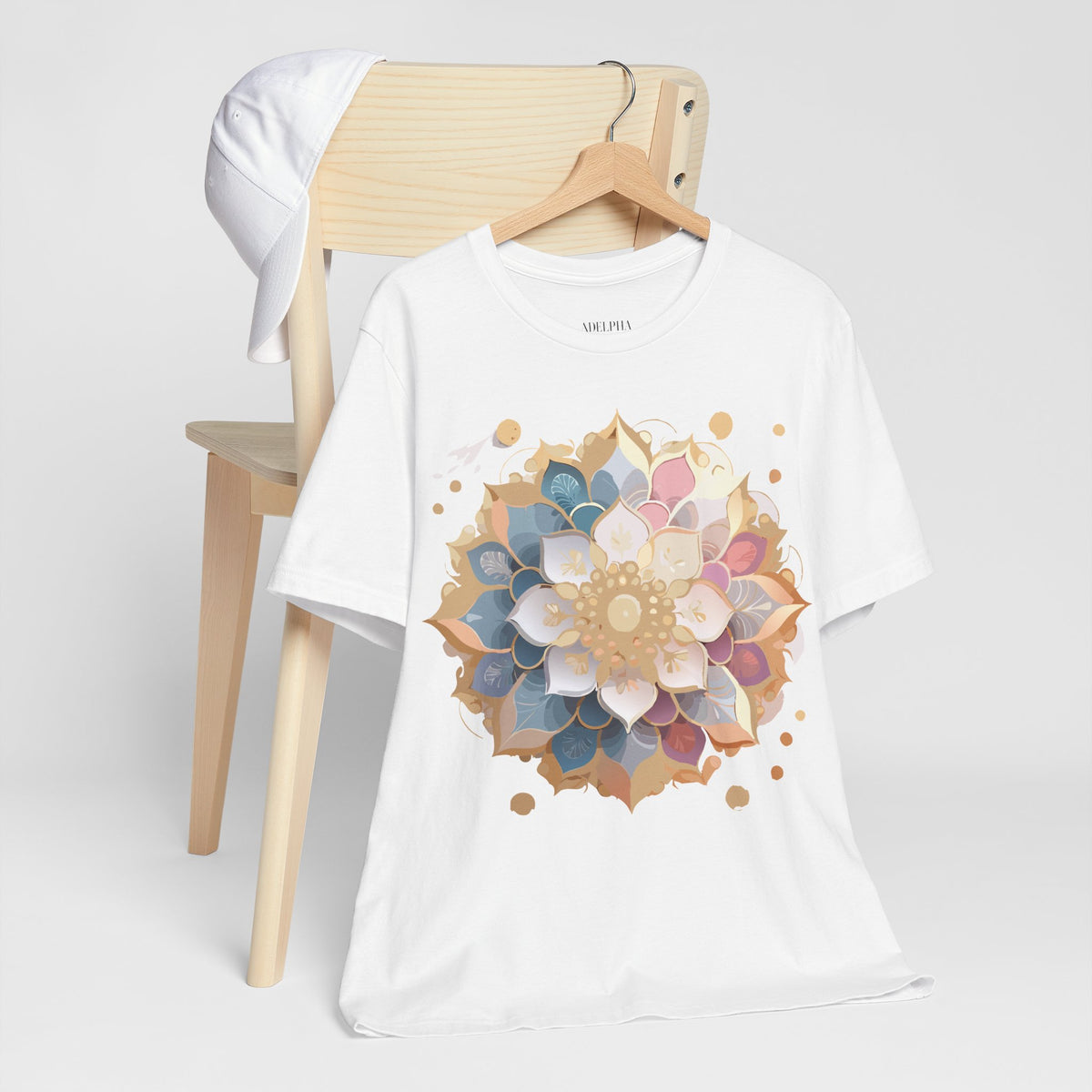 Mandala Graphic Unisex Cotton Bella+Canvas Tee with Floral Art Design n144