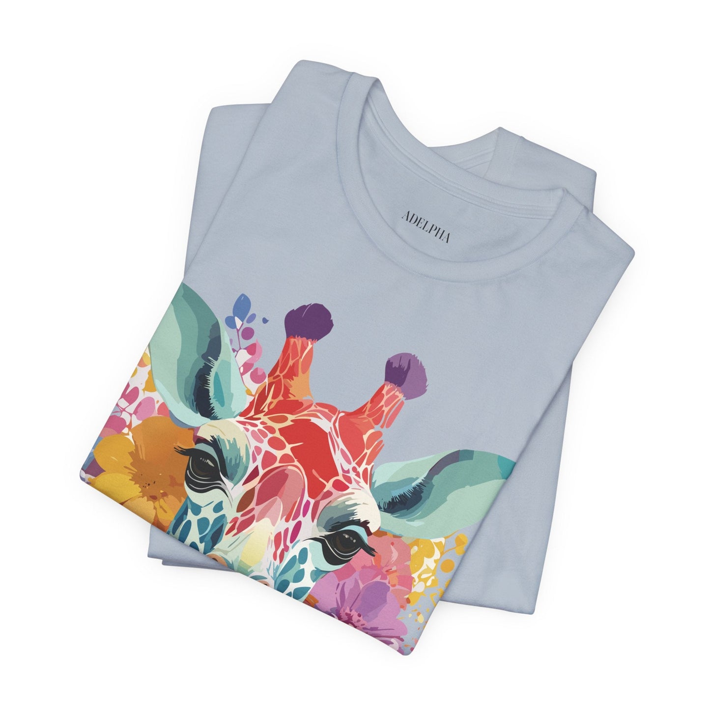 Giraffe Graphic Tee Unisex Vintage Inspired Art Design Adelpha Short Sleeve Shirt