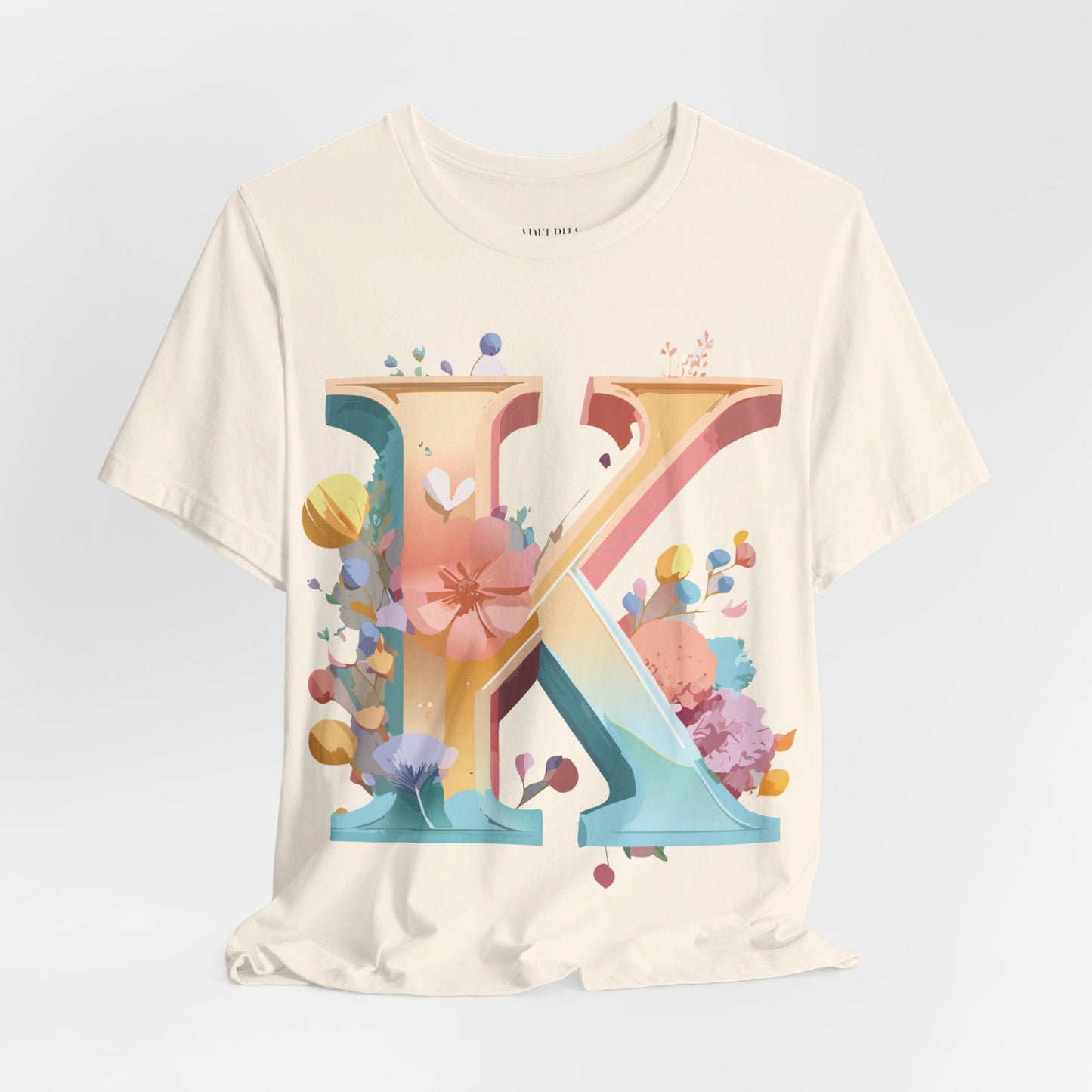 Letter K Shirt Unisex Graphic Tee With Vintage Inspired Artwork By Adelpha Short Sleeve