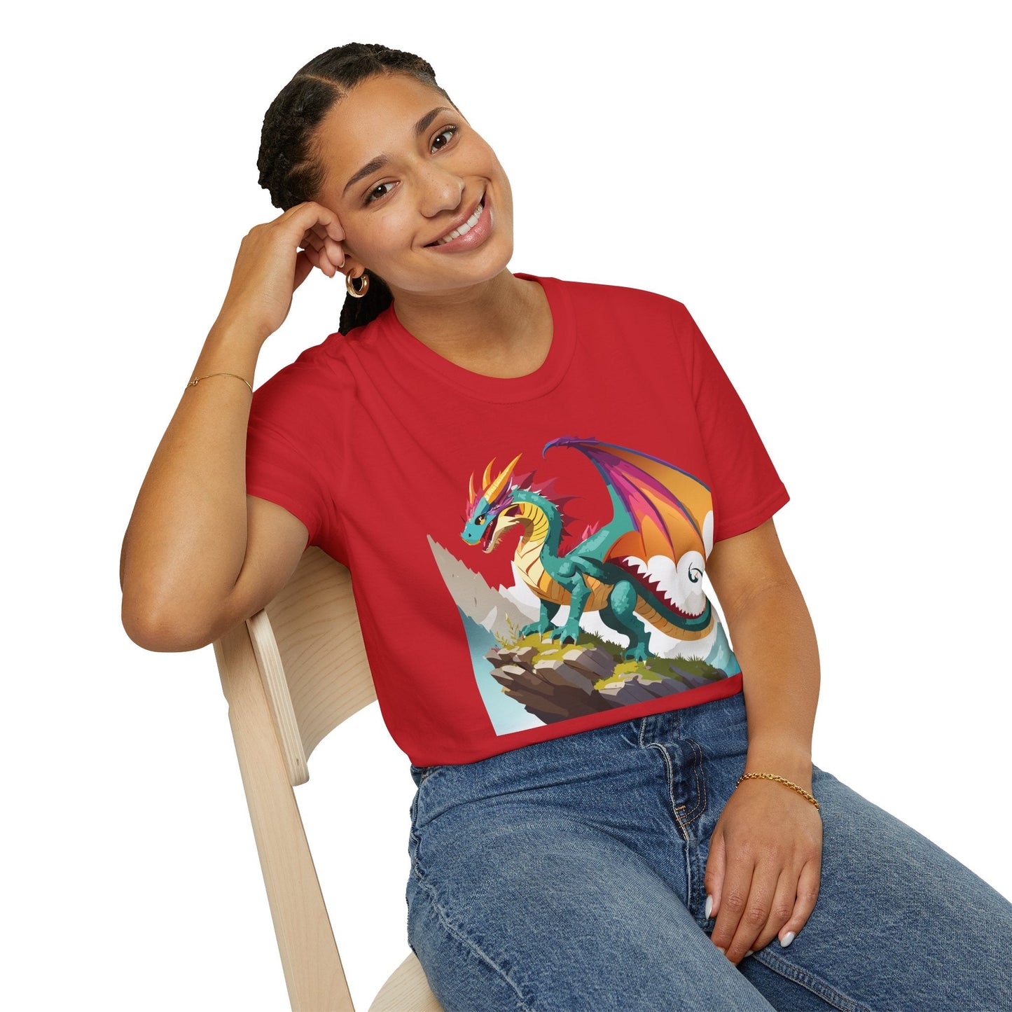 Dragon Graphic Unisex Cotton Softstyle Art Design Tee With Animals 5