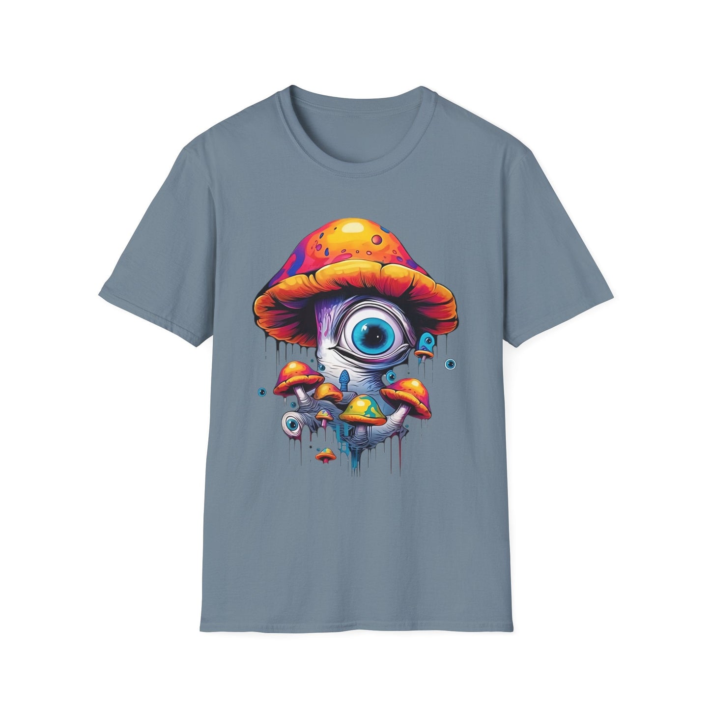 Unisex Mashroom T Shirt With Funny Mashroom Art Design Gildan Softstyle Tee For Everyday Comfort