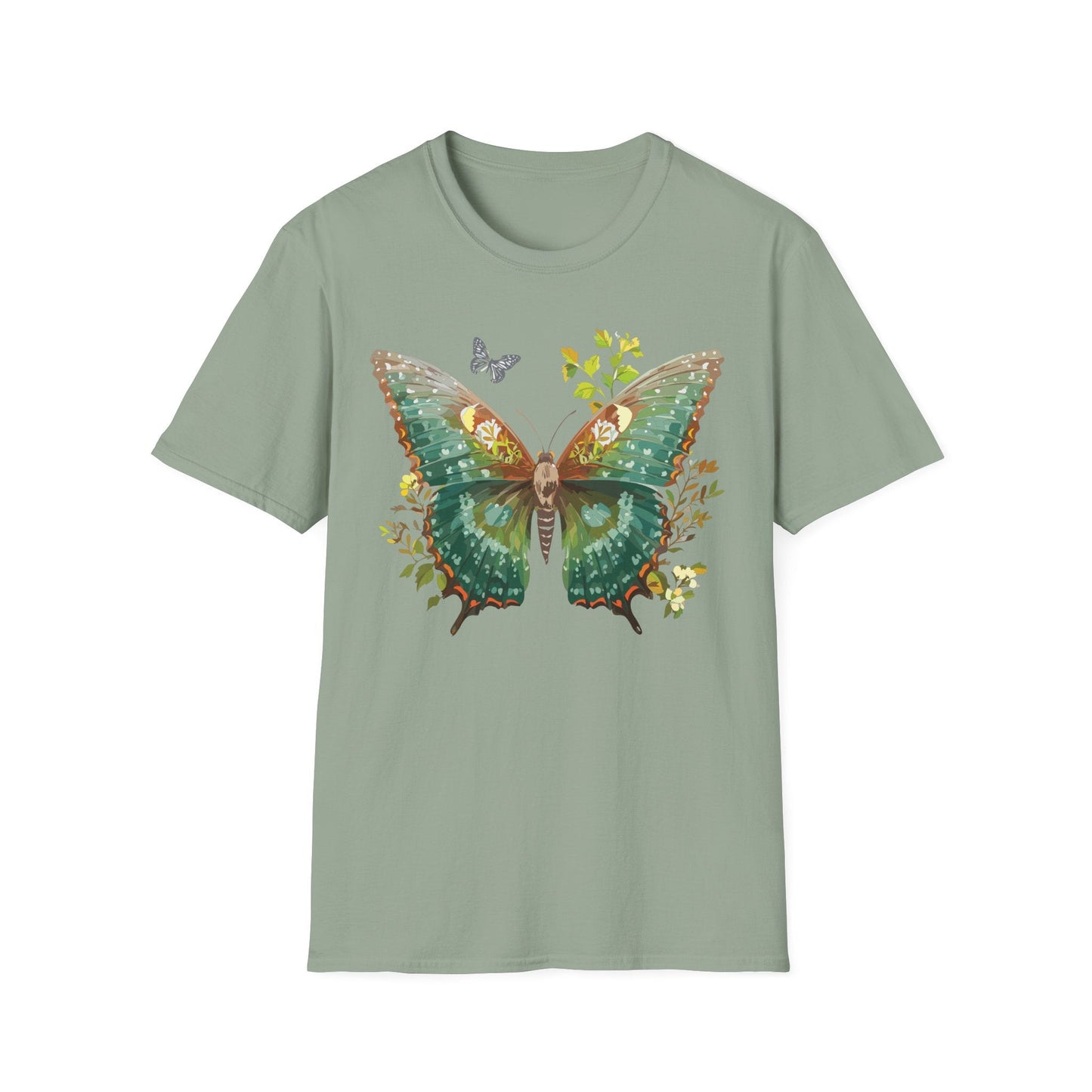 Butterfly Shirt Unisex T Shirt Monarch Print Gildan Softstyle 64000 Comfortable Everyday Wear