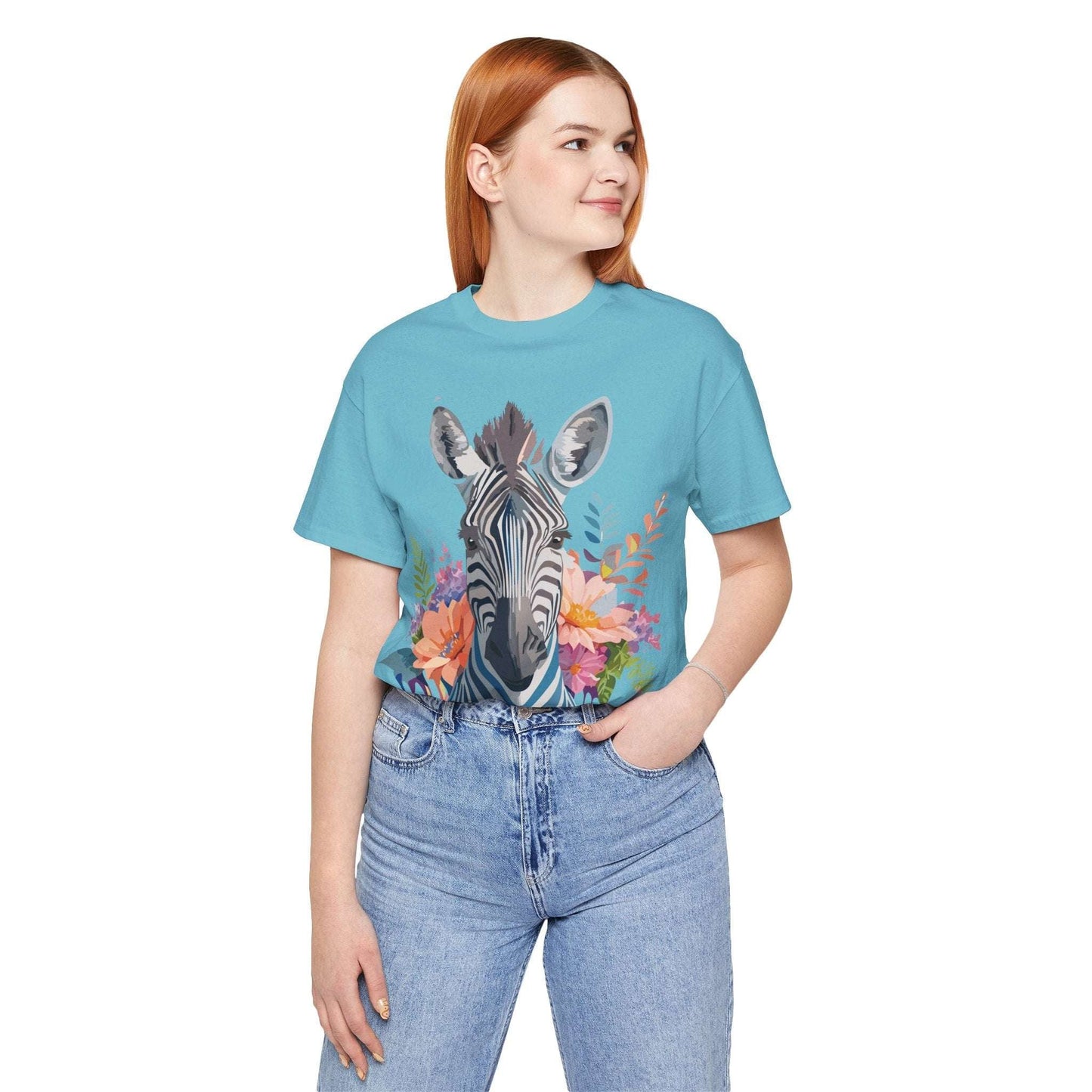 Zebra Graphic Unisex 100 Cotton Vintage Animal Art T-Shirt 1
