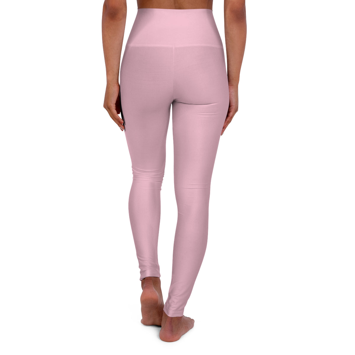 High-Waisted Soft Blossom Pink Yoga Leggings Women's Seamless Poly-Span Stretchy Light Pink Activewear Pants