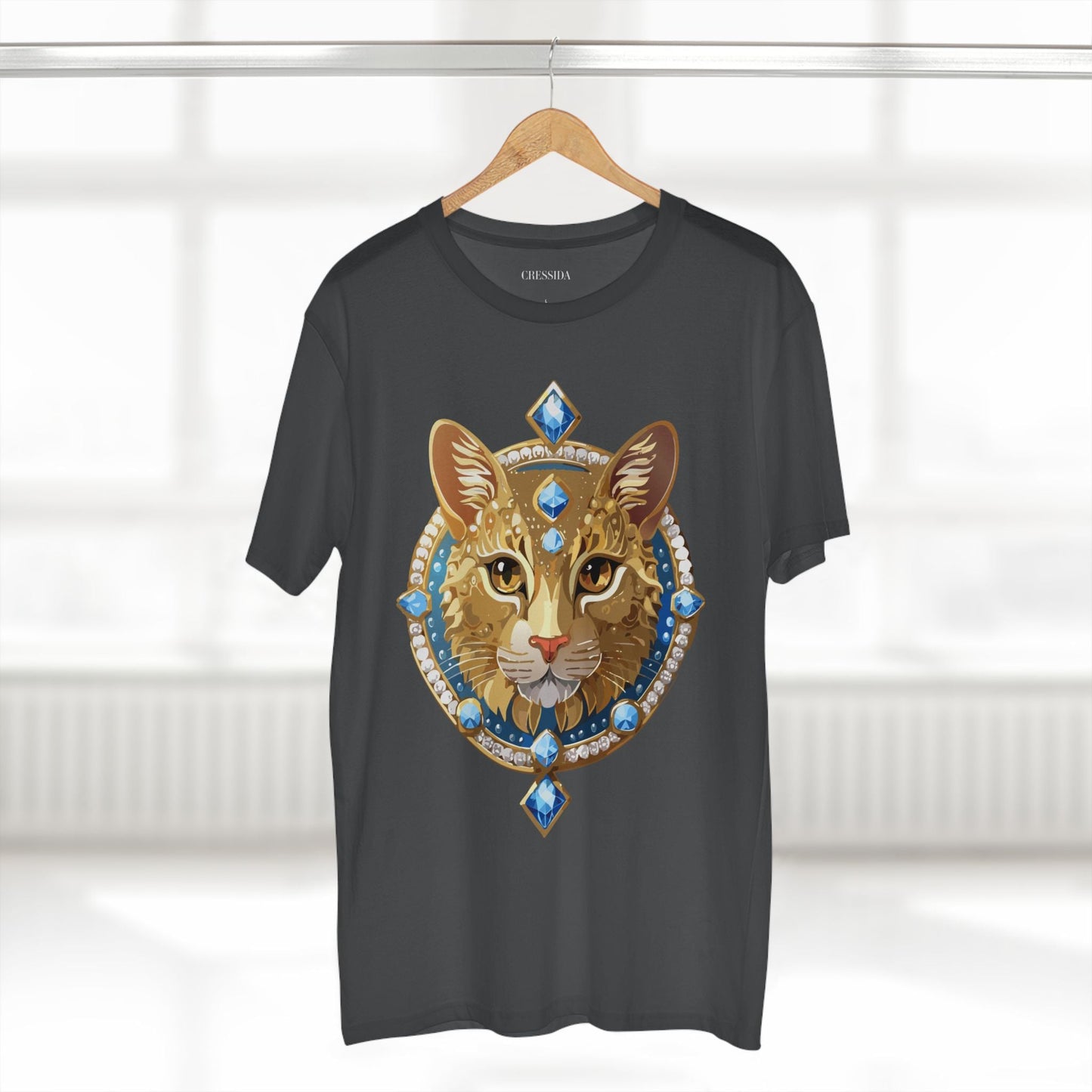 Cat Graphic Unisex 100 Cotton Tee With Unique Animal Golden Medallion Art Design 10