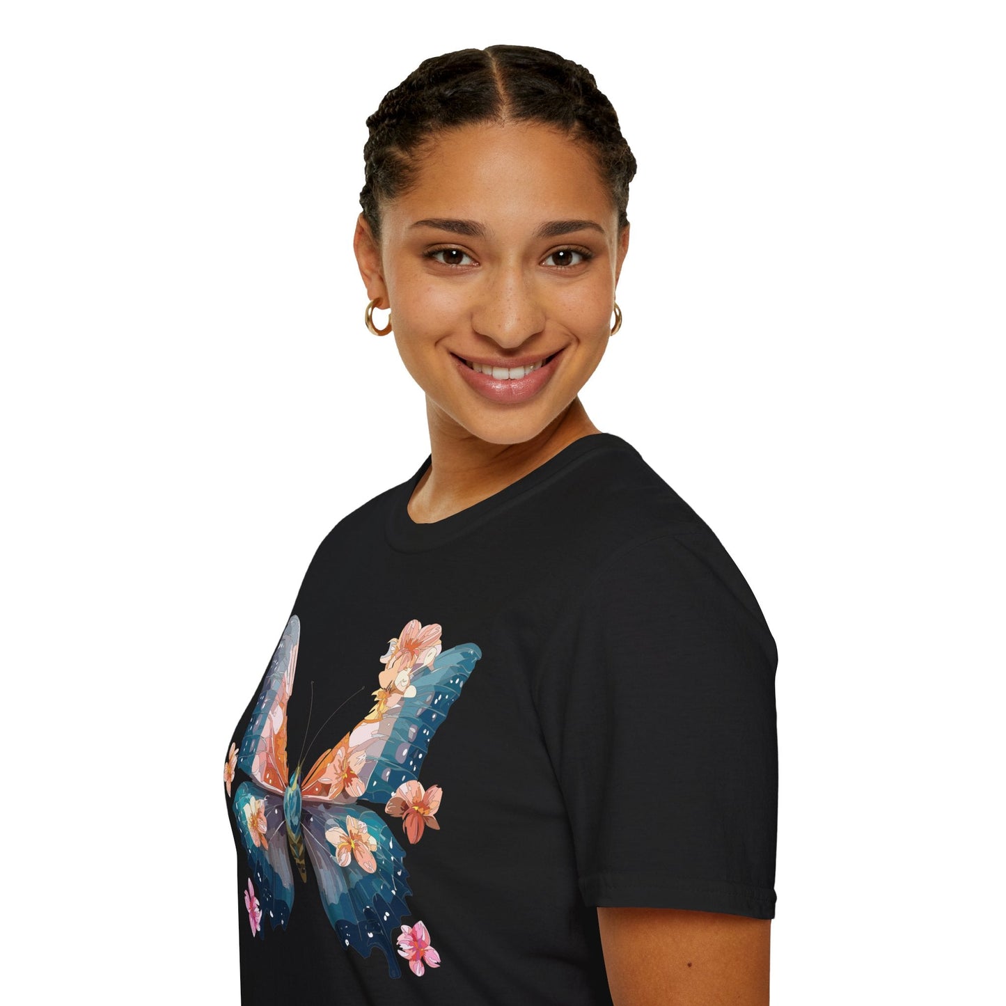 Butterfly Shirt Unisex T Shirt Monarch Print Gildan Softstyle 64000 Ring Spun Cotton Tee