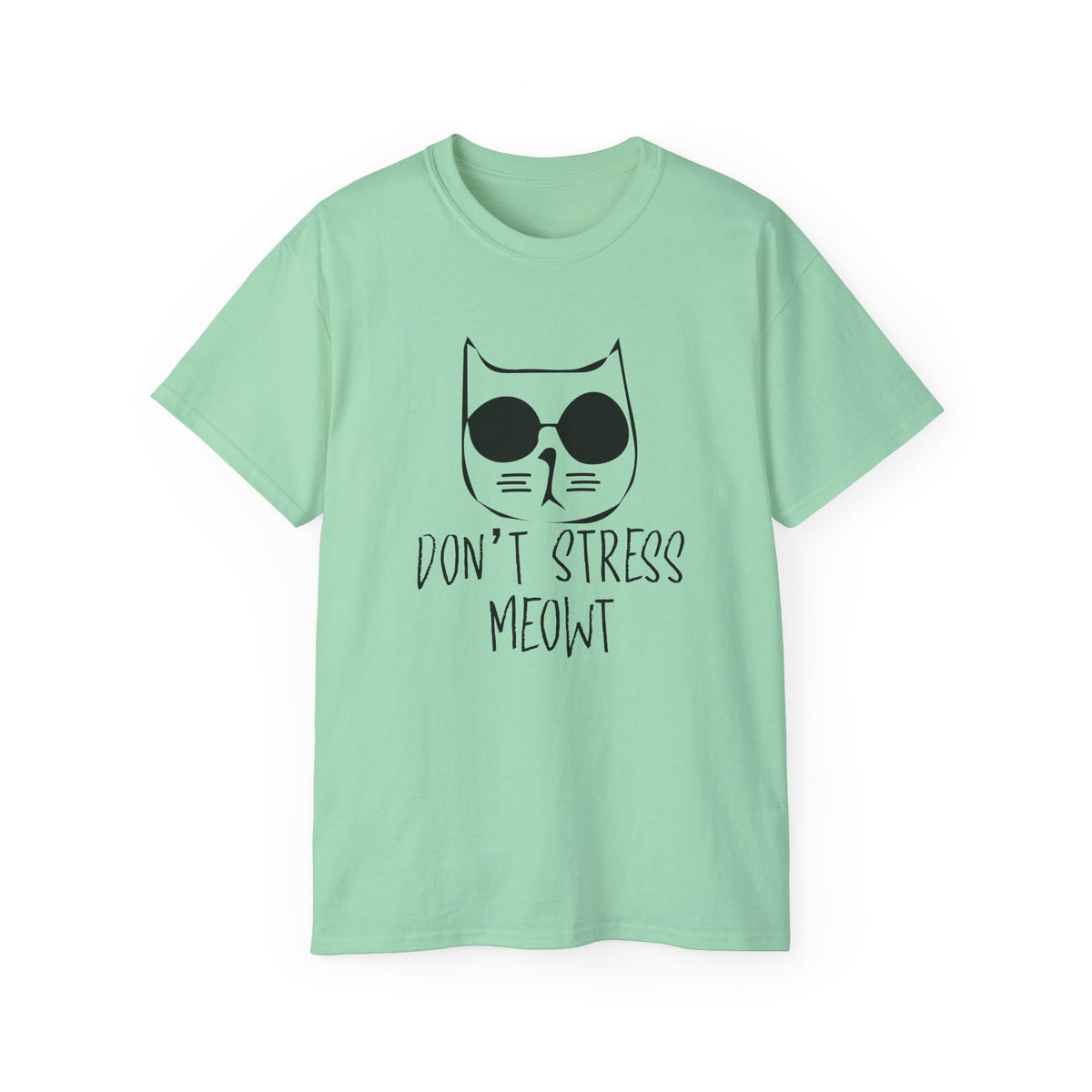 Don't Stress Meowt Cat Face Tee | Cat with Sunglasses Shirt
