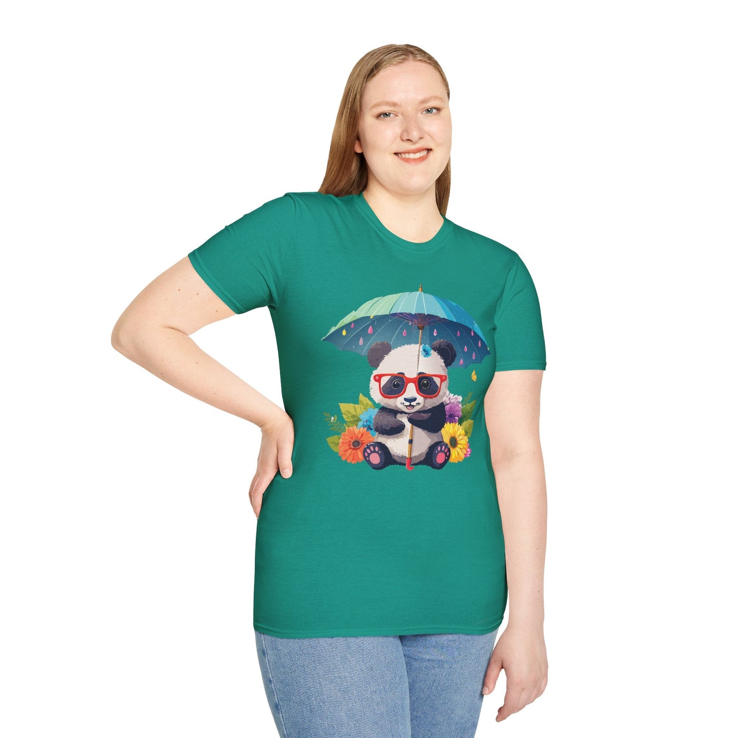 Panda Shirt Unisex Tee 100 Percent Ring Spun Cotton Softstyle Gildan 64000 Animal Print