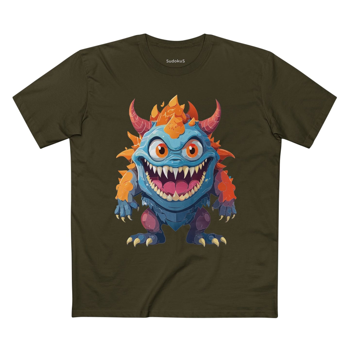 Cartoon Monsters Graphic Unisex 100 Cotton Staple Tee 34
