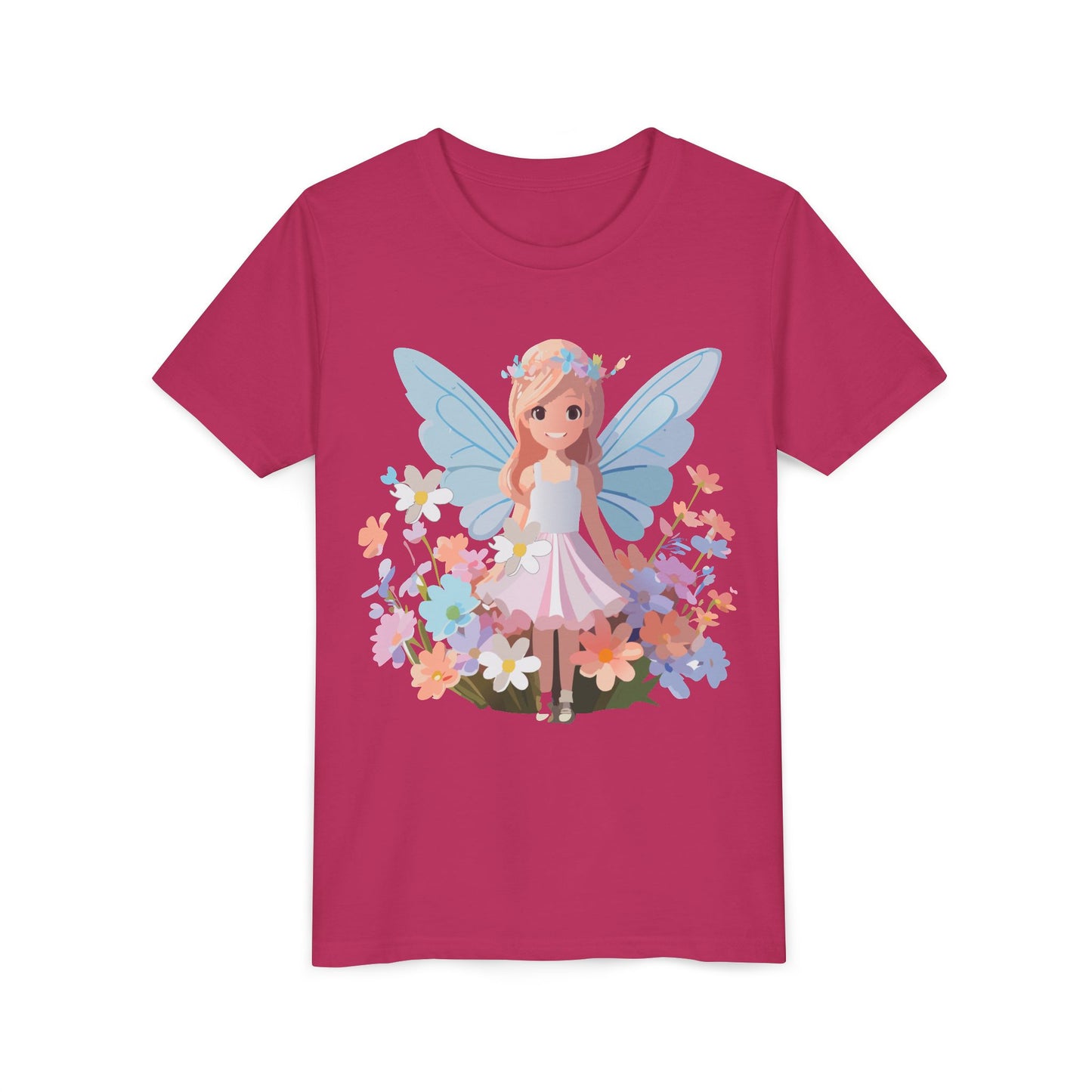 Enchanting Fairy Floral Youth Short Sleeve Tee - Perfect for Spring Celebrations (9-14)