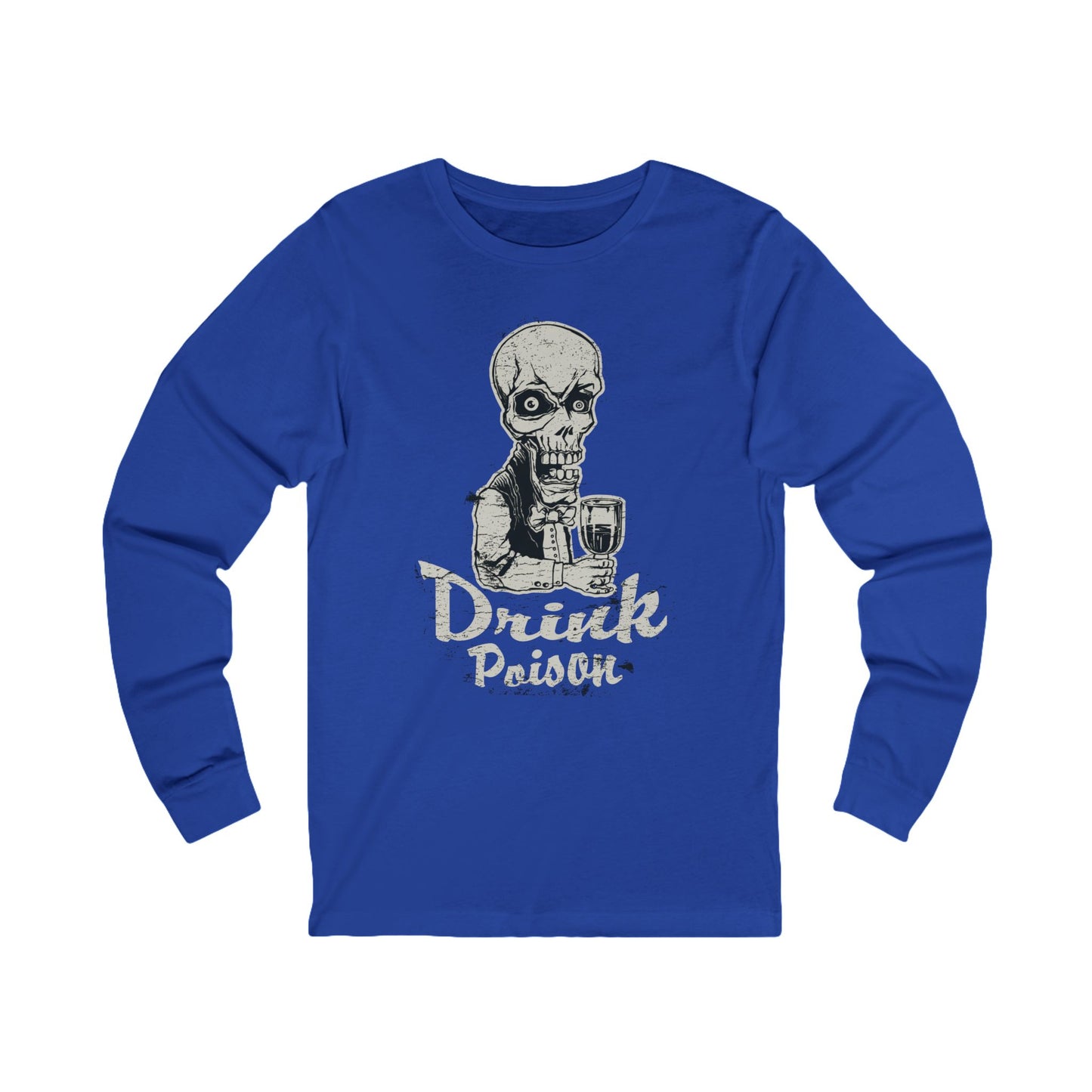 Creepy13 Unisex Skull Long Sleeve Tee, Skull Jersey Shirt, Skeleton T-Shirts with Long Sleeves, Skeleton Art Design Tees