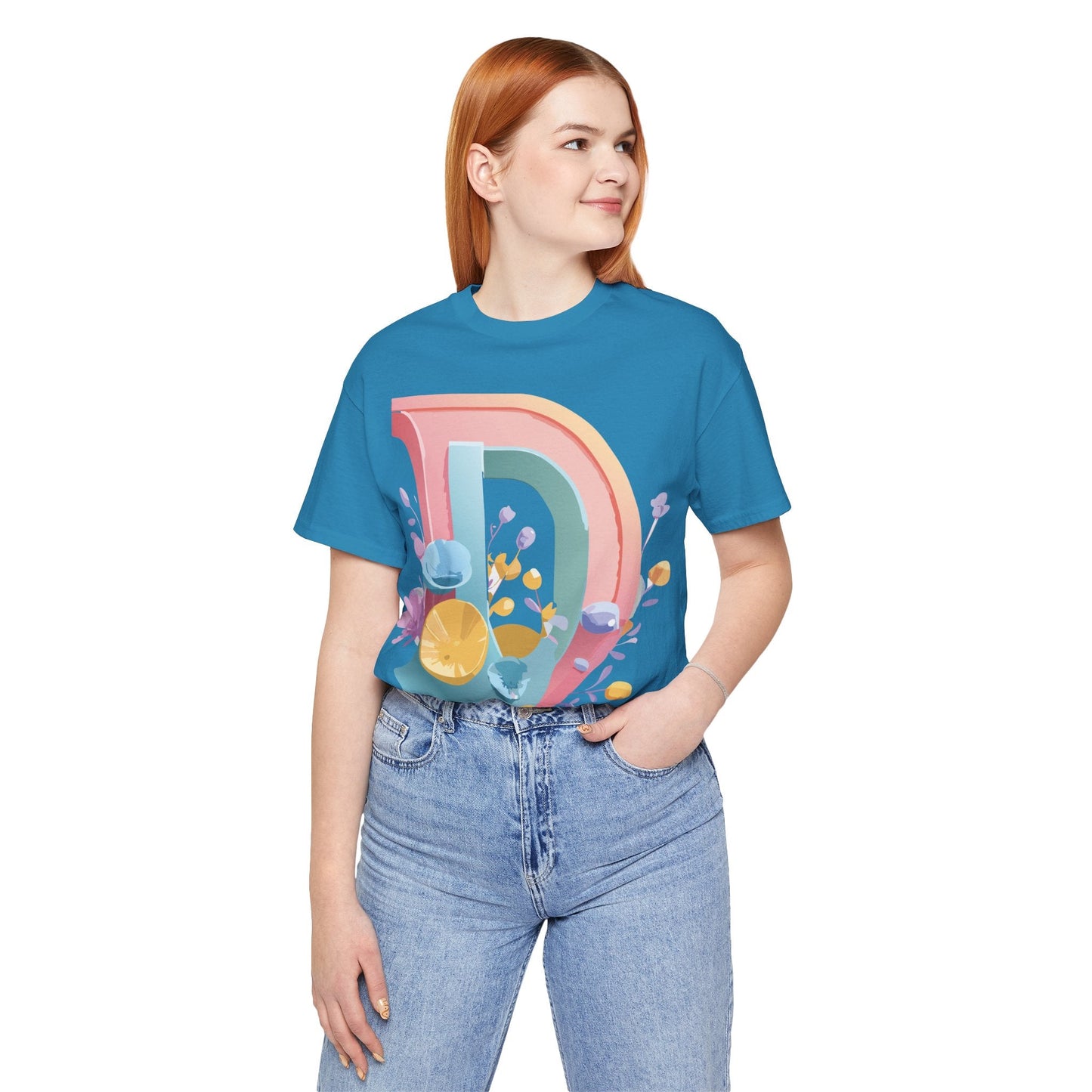 Letter D Shirt Unisex Jersey Graphic Tee From Adelpha With Vintage Inspired Artwork Short Sleeve