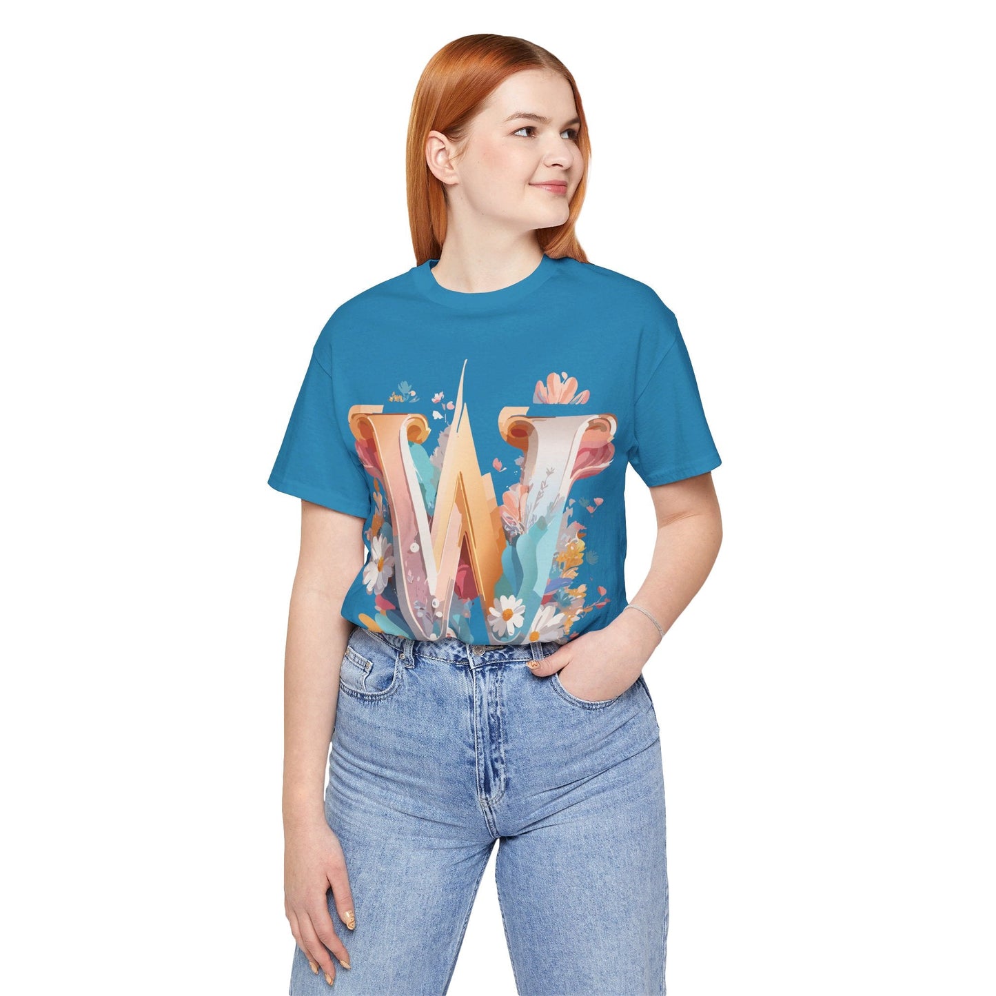 Letter W Shirt Unisex Graphic Tee By Adelpha Vintage Inspired Art Short Sleeve Collection