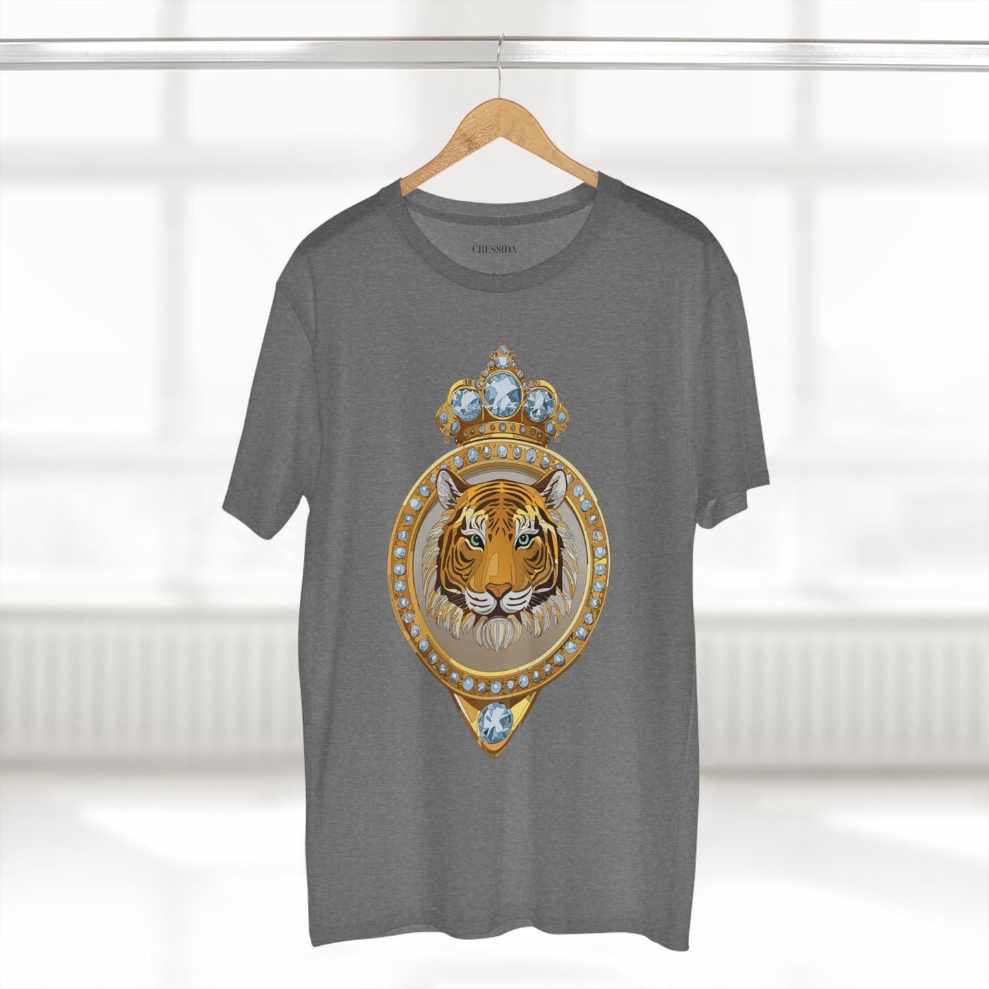 Tiger Graphic Unisex 100 Cotton Tee With Unique Animal Golden Medallion Art Design 2