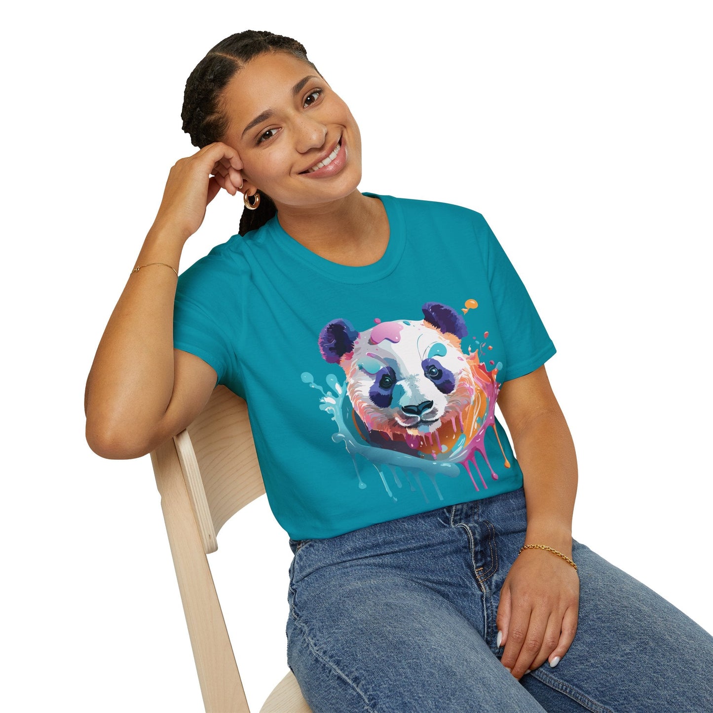 Panda Shirt T Shirt Softstyle 64000 Gildan 100 Percent Ring Spun Cotton Comfortable Animal Tee