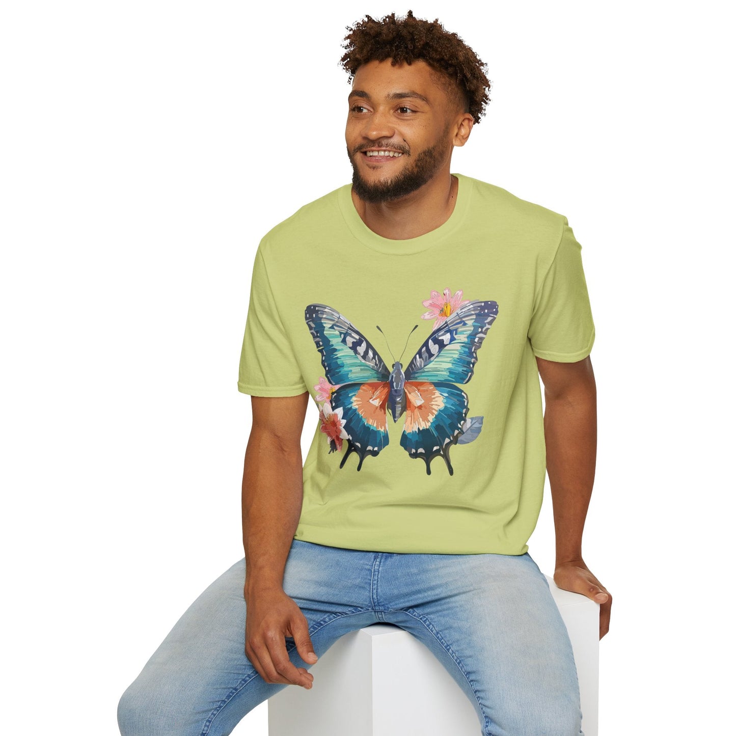 Butterfly T Shirt Unisex Cotton Tee Monarch Butterfly Design Softstyle 64000 Gildan Brand Quality
