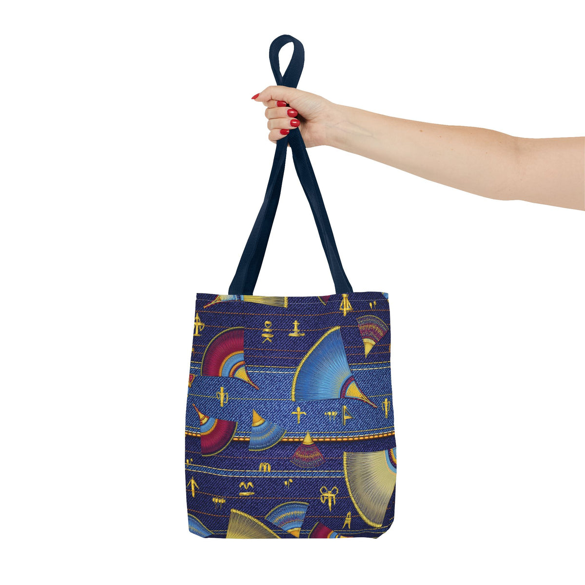 Denim Fabric Imitation Print Unisex Canvas Bag Poly Spun 3 Sizes Tote Bag 185-3