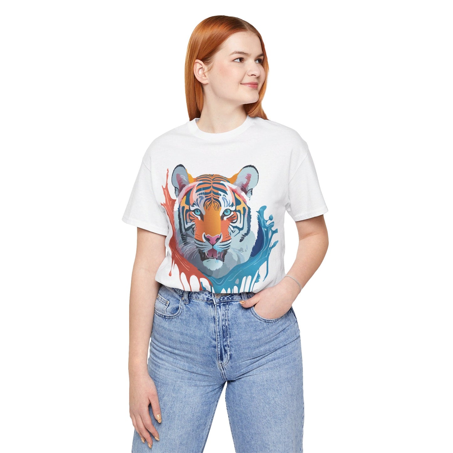 Tiger Graphic Unisex 100 Cotton Vintage Art with Animal Tee 22