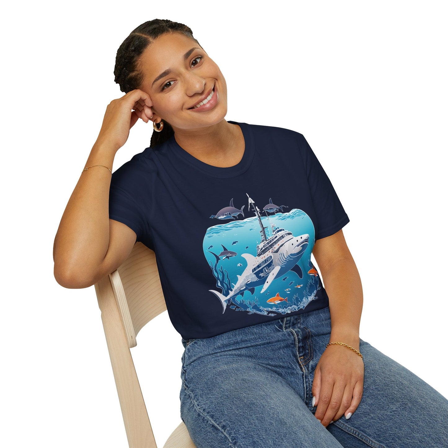 Ocean Graphic Unisex Softstyle Cotton Tee 6