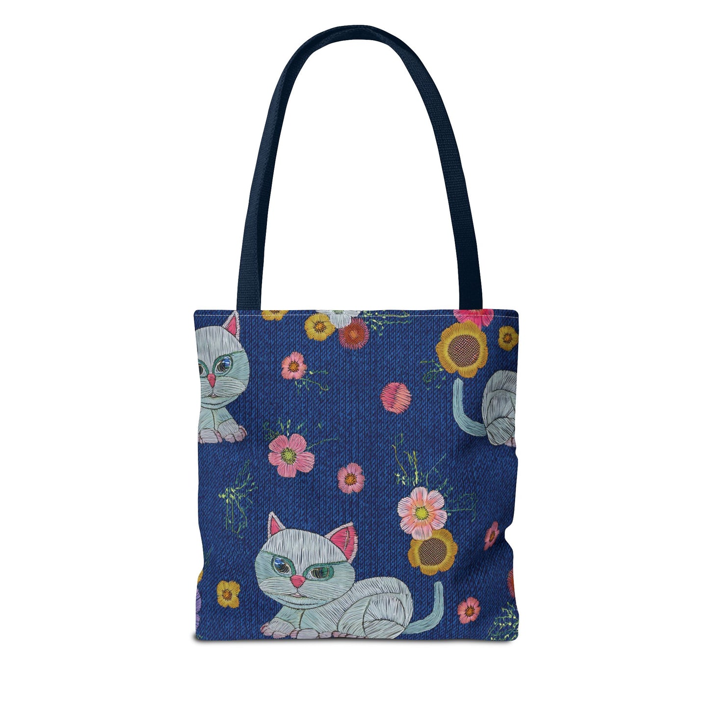 Denim Fabric Imitation Print Unisex Canvas Bag Poly Spun 3 Sizes Tote Bag 190-11