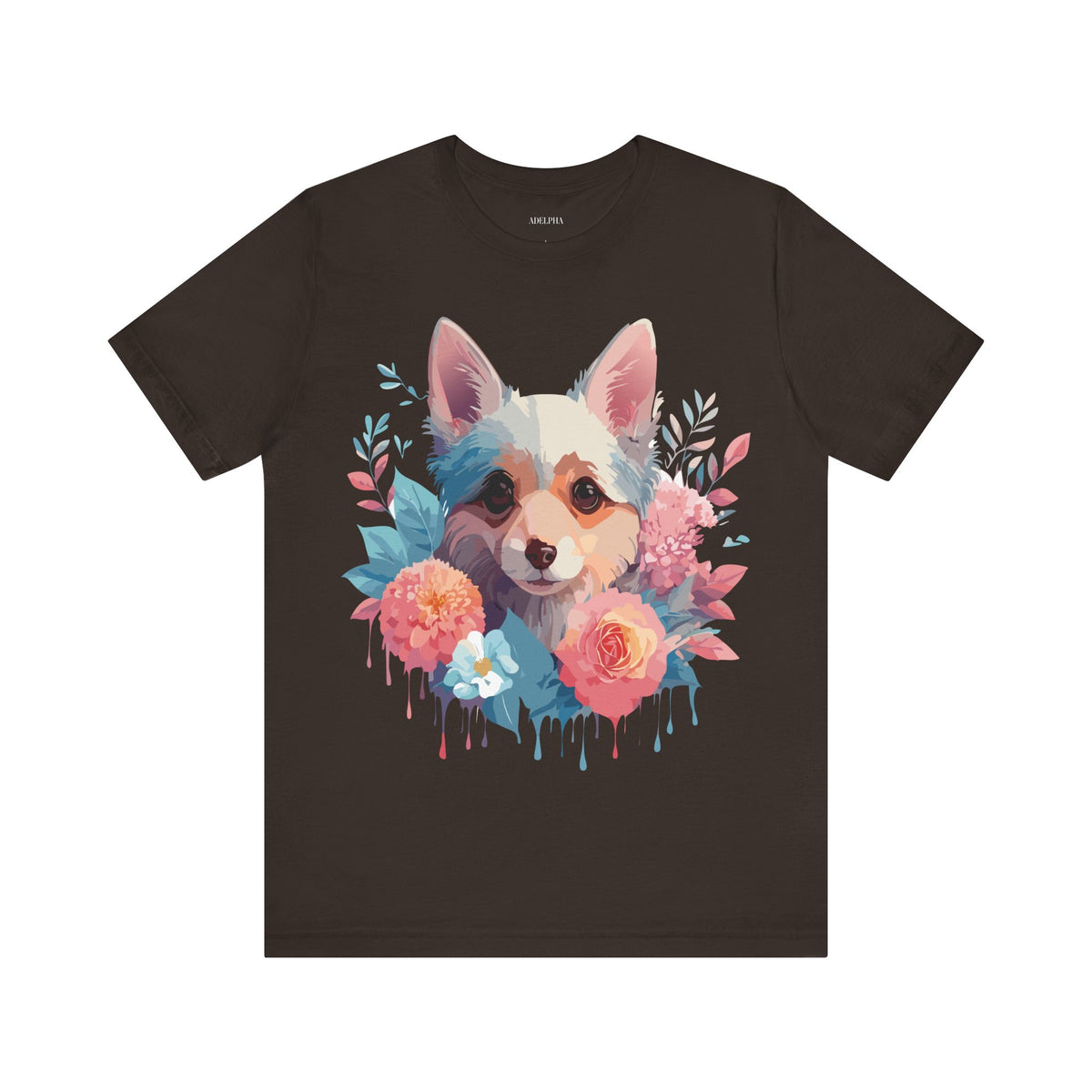 Dog Graphic Unisex Cotton Bella+Canvas Tee with Art Animal Design e120