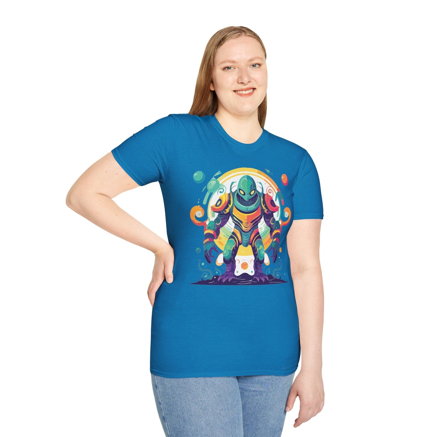 Cosmos Alien T Shirt Unisex Softstyle 64000 with Art Design Durable Comfort Artwork Tee