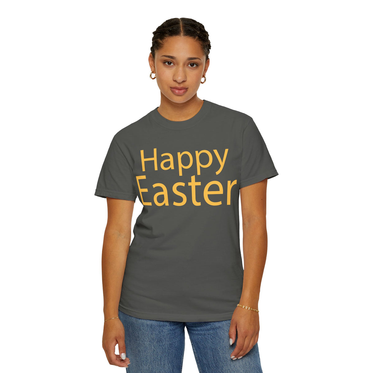 Happy Easter T-Shirt, Tee Shirt with Easter Signature, T Shirt with Easter Prints, Tee Shirt with Easter Design