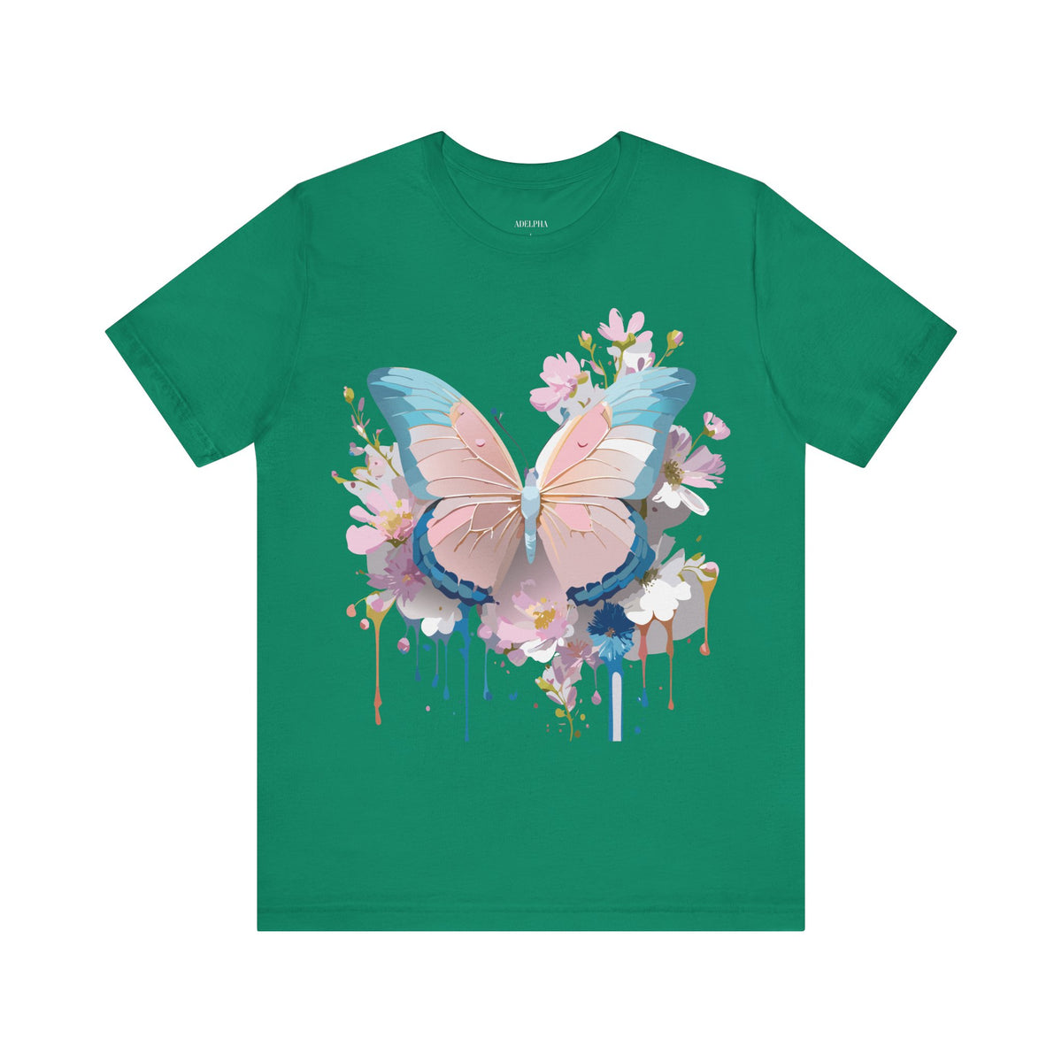 Butterfly Graphic Unisex Cotton Bella+Canvas Tee with Art Design n81