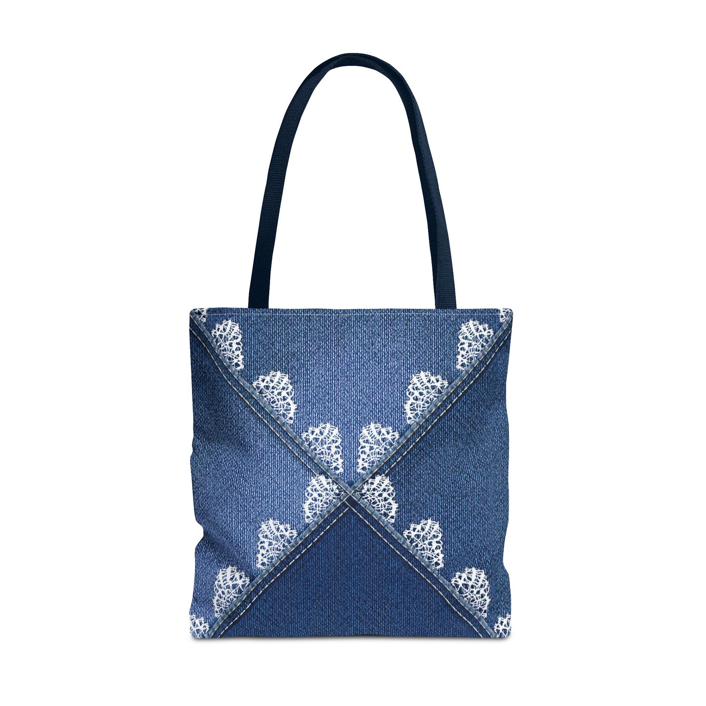 Denim Fabric Imitation Print Unisex Canvas Bag Poly Spun 3 Sizes Tote Bag 110