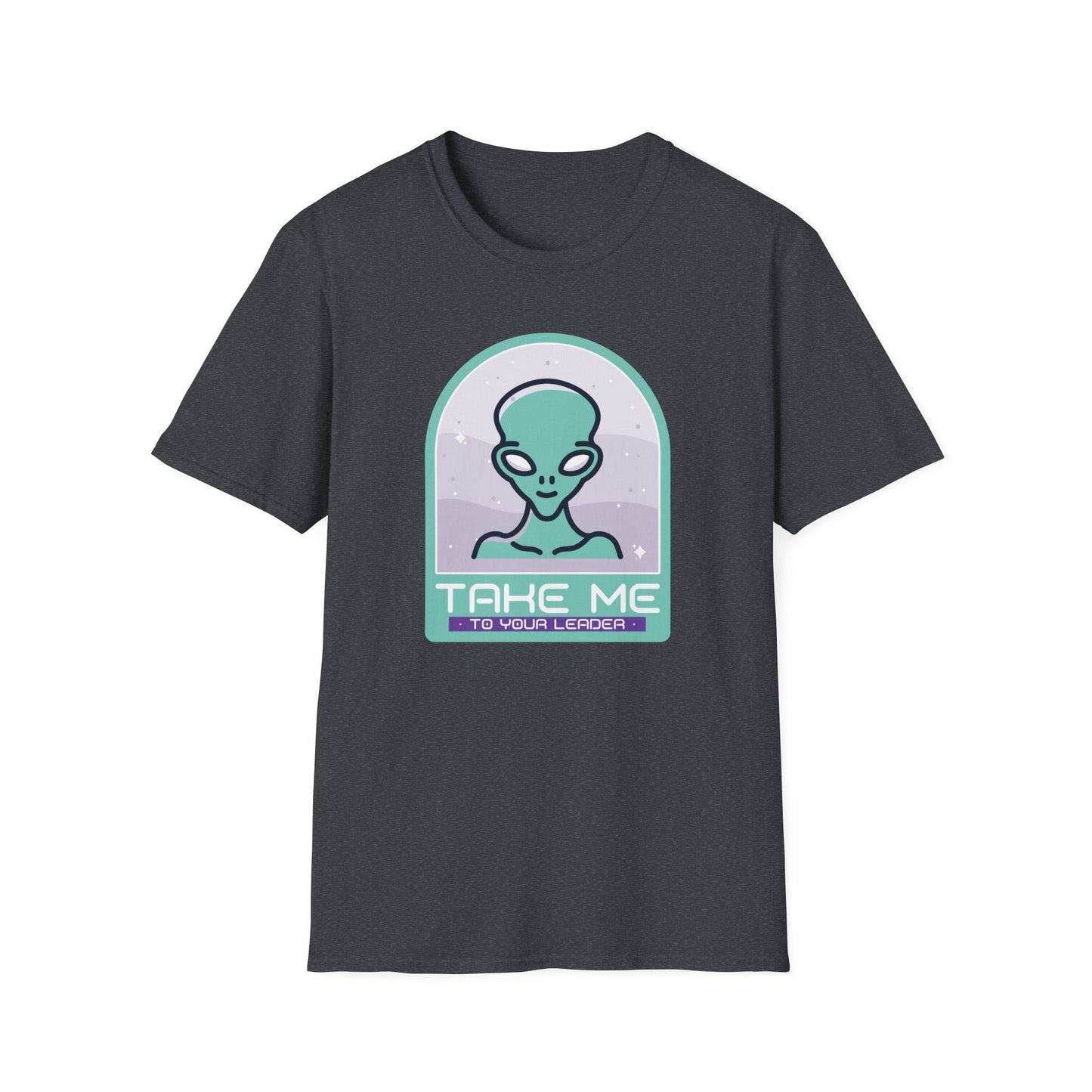 Alien Graphic TShirt  Take Me to Your Leader Retro Space Tee
