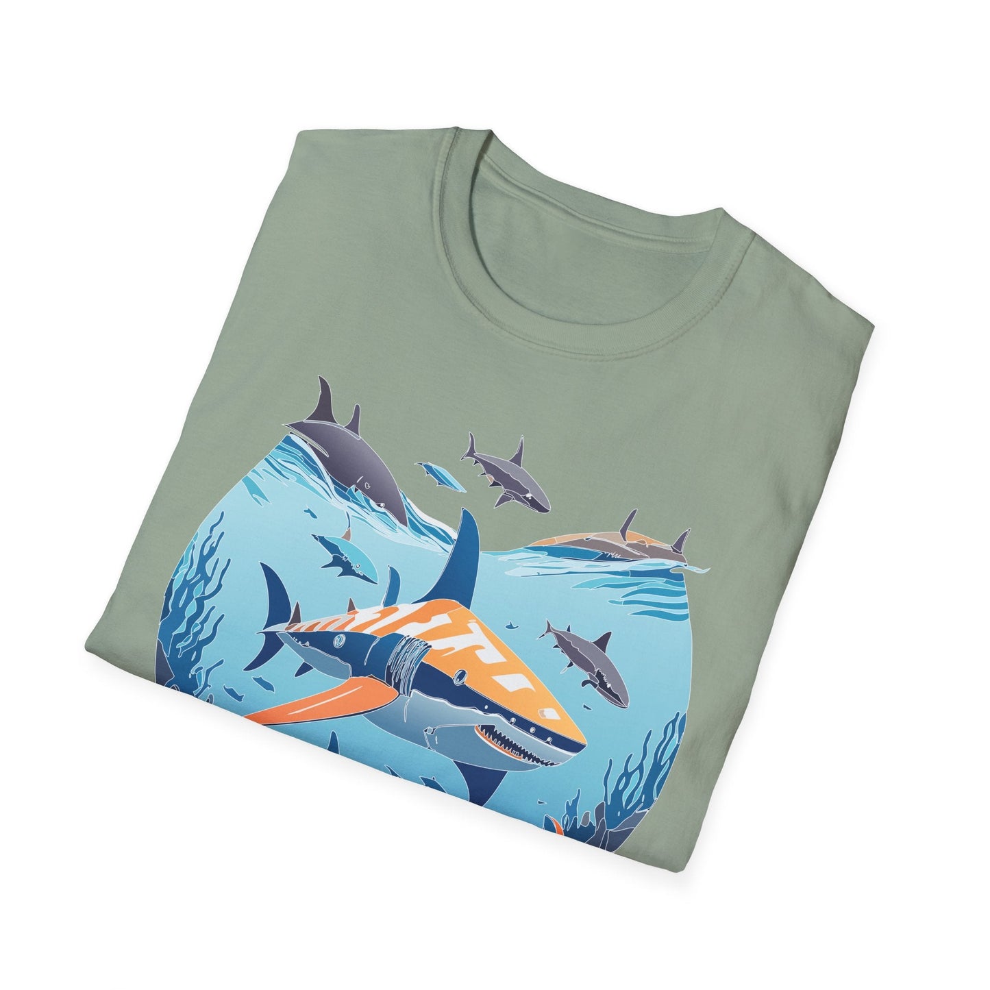 Ocean Tee Shirt Unisex Softstyle Gildan 64000 100 Percent Ring Spun Cotton Breathable U Boat Design