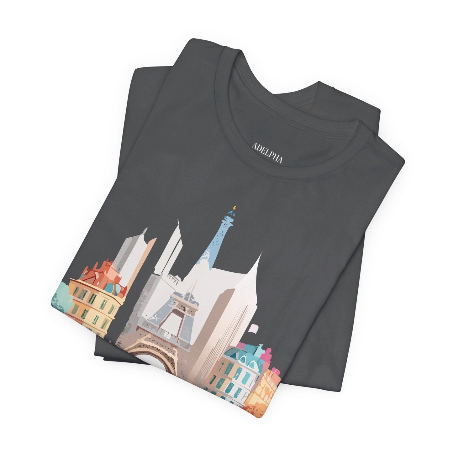 Paris Tourist Graphic Tee Unisex Jersey Short Sleeve Shirt by Adelpha Art Design Vintage Inspired