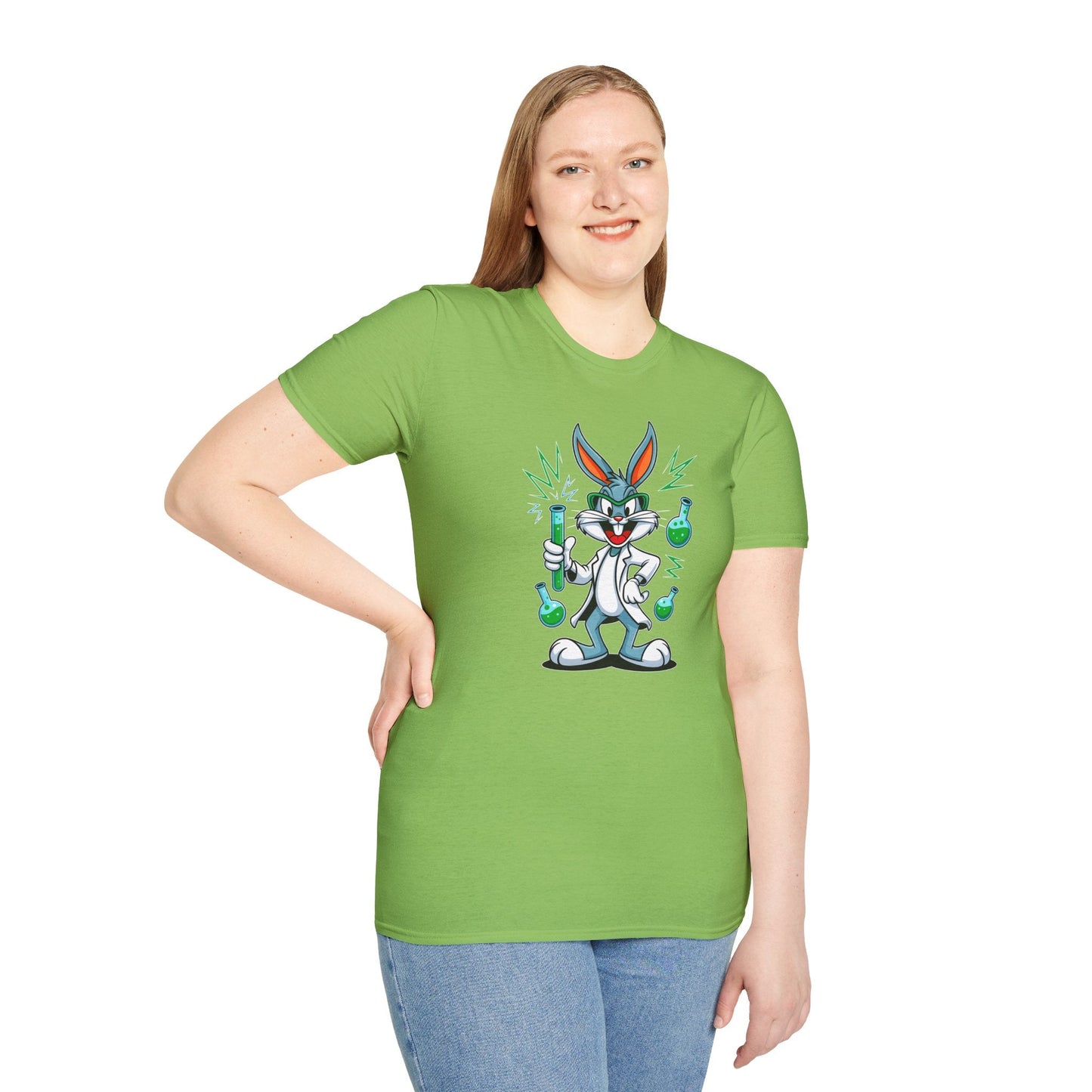 Cartoon Bunny Graphic Unisex Cotton Animal Animation Artwork Design Tee 23