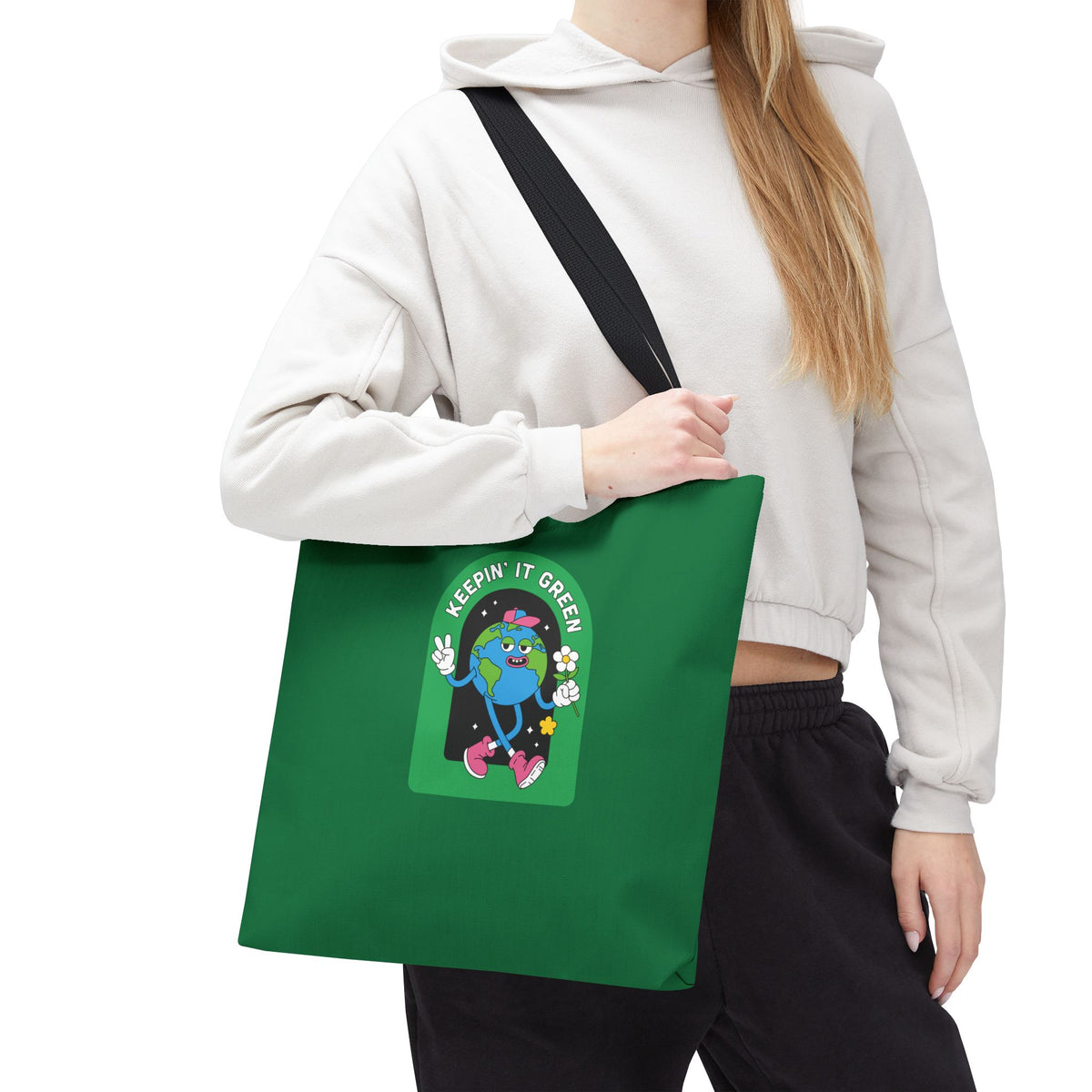 ECO GREEN COLOR CANVAS BAG HIGH-QUALITY 100% SPUN POLYESTER 3 SIZES BAG-E6