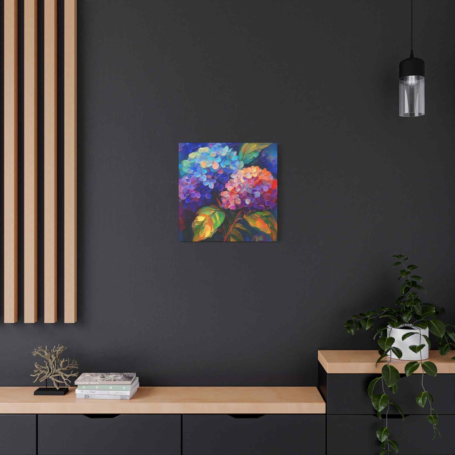 Hydrangeas Print Canvas, Flowers Oil Paint Print 20x20, 24x24, 30x30, 32x32, 36x36, Floral Art Design Print Non-Frame MC-29