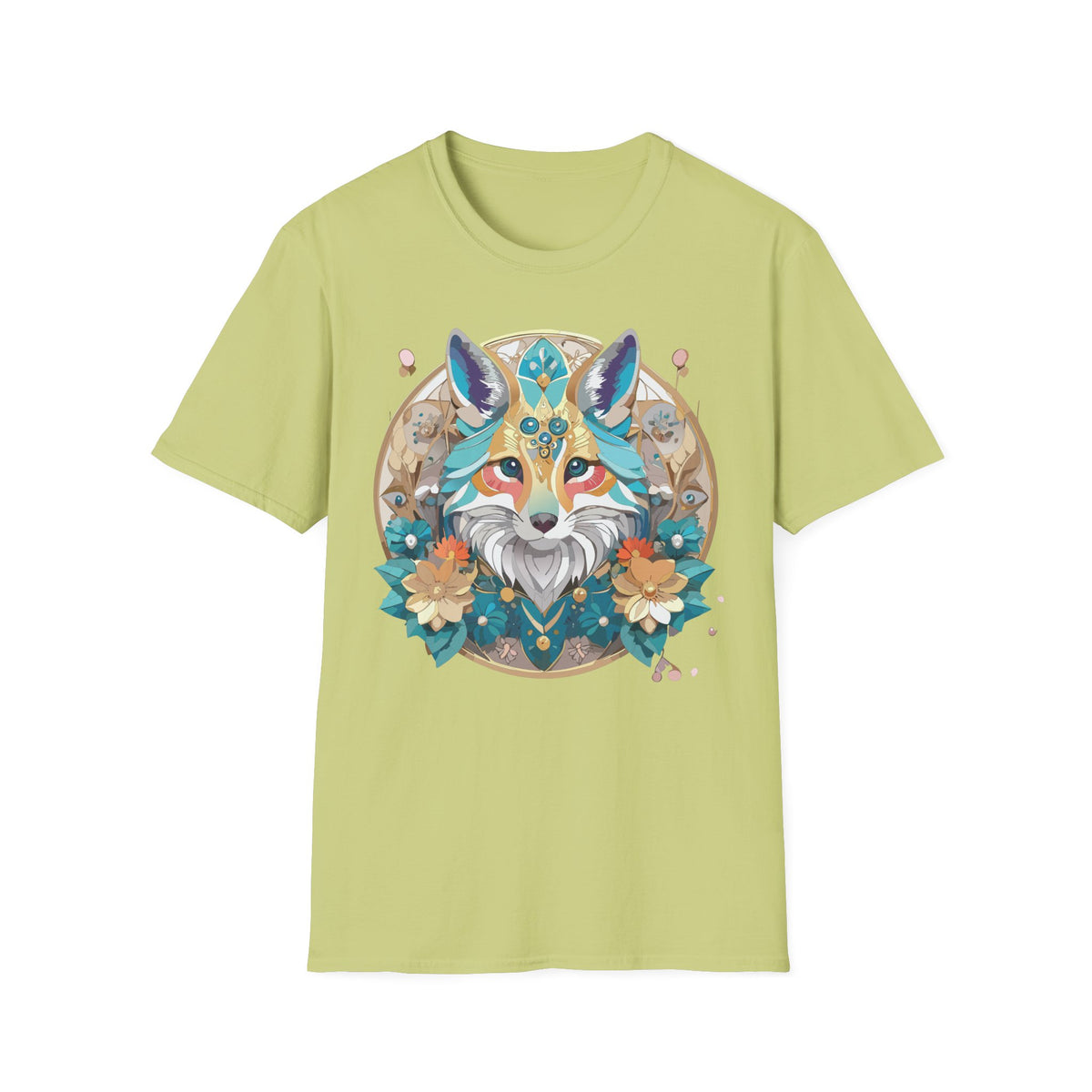 Boho Jewel Fox T-Shirt | Colorful Fox Face Graphic