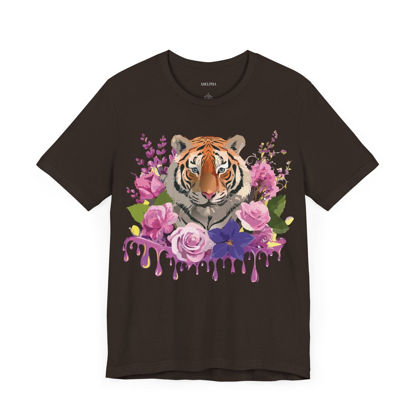 Tiger Graphic Tee Unisex Short Sleeve Vintage Inspired Art Design By Adelpha Premium