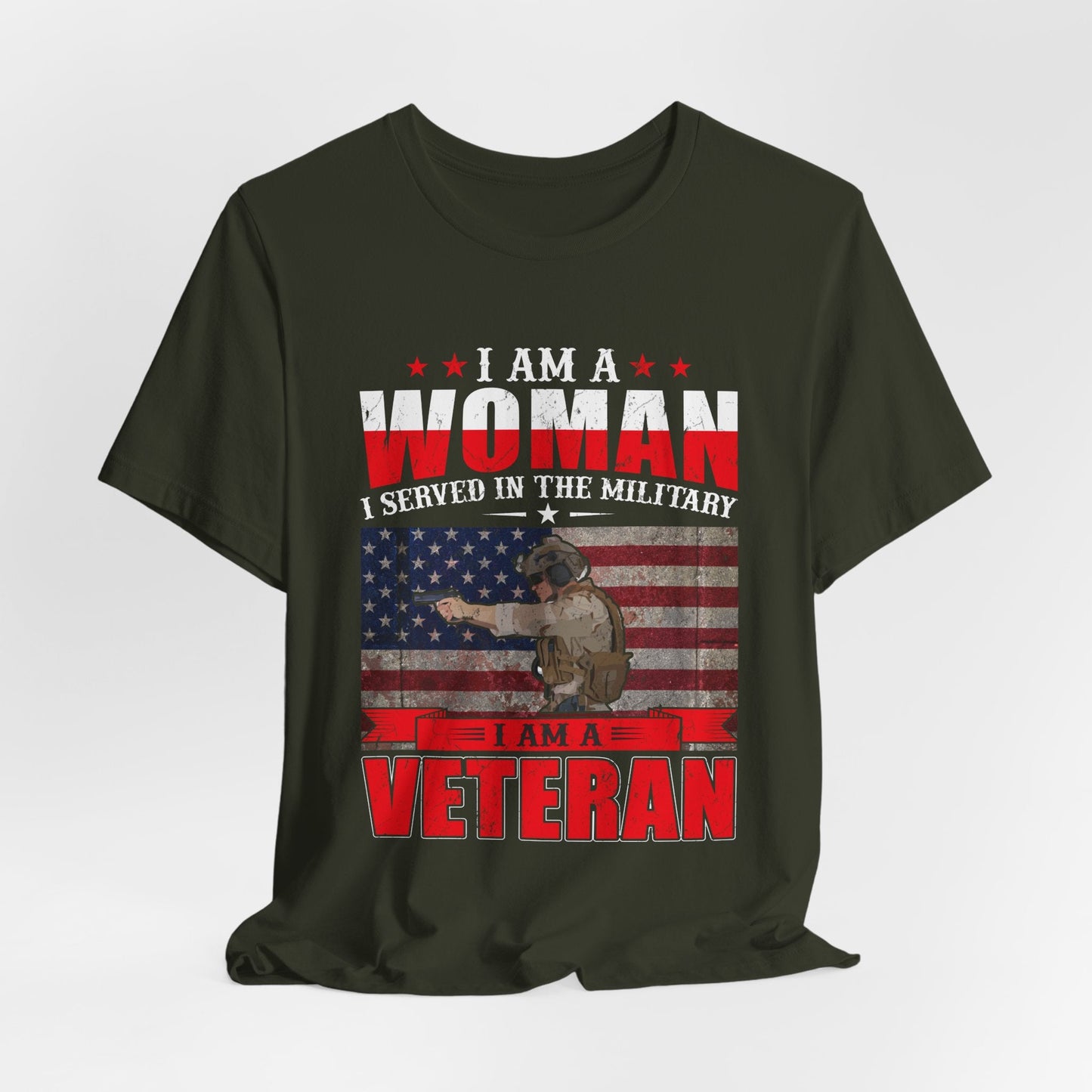 Army Veteran Patriotic Graphic Design Unisex Cotton T-Shirt v27