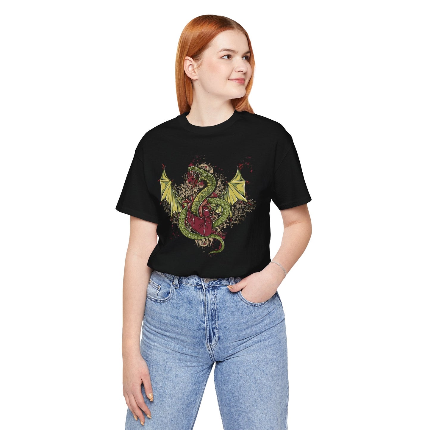 Dragon Illustration Graphic Unisex Cotton T-Shirt r29