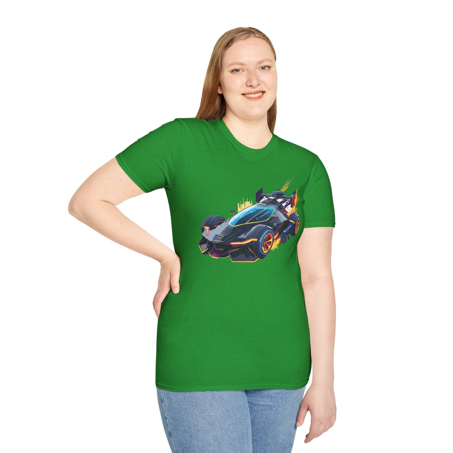 Unisex Car T Shirt With Cars Design Hot Wheels Graphic Tee Gildan Softstyle 64000