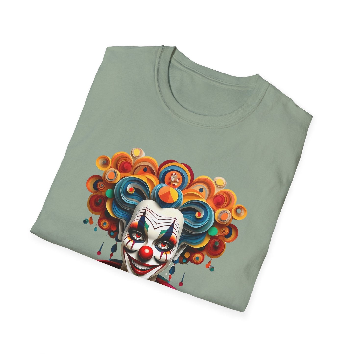 Unisex Clown T Shirt Funny Man Circus Shirt Softstyle Gildan 64000 Short Sleeve Tee