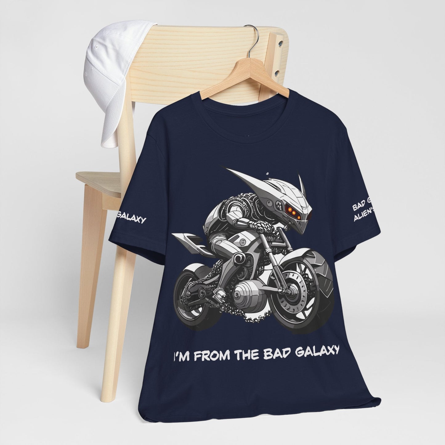 Tee Shirt With Alien From Bad Galaxy Made To Order 100 Percent Cotton Eco Friendly Print