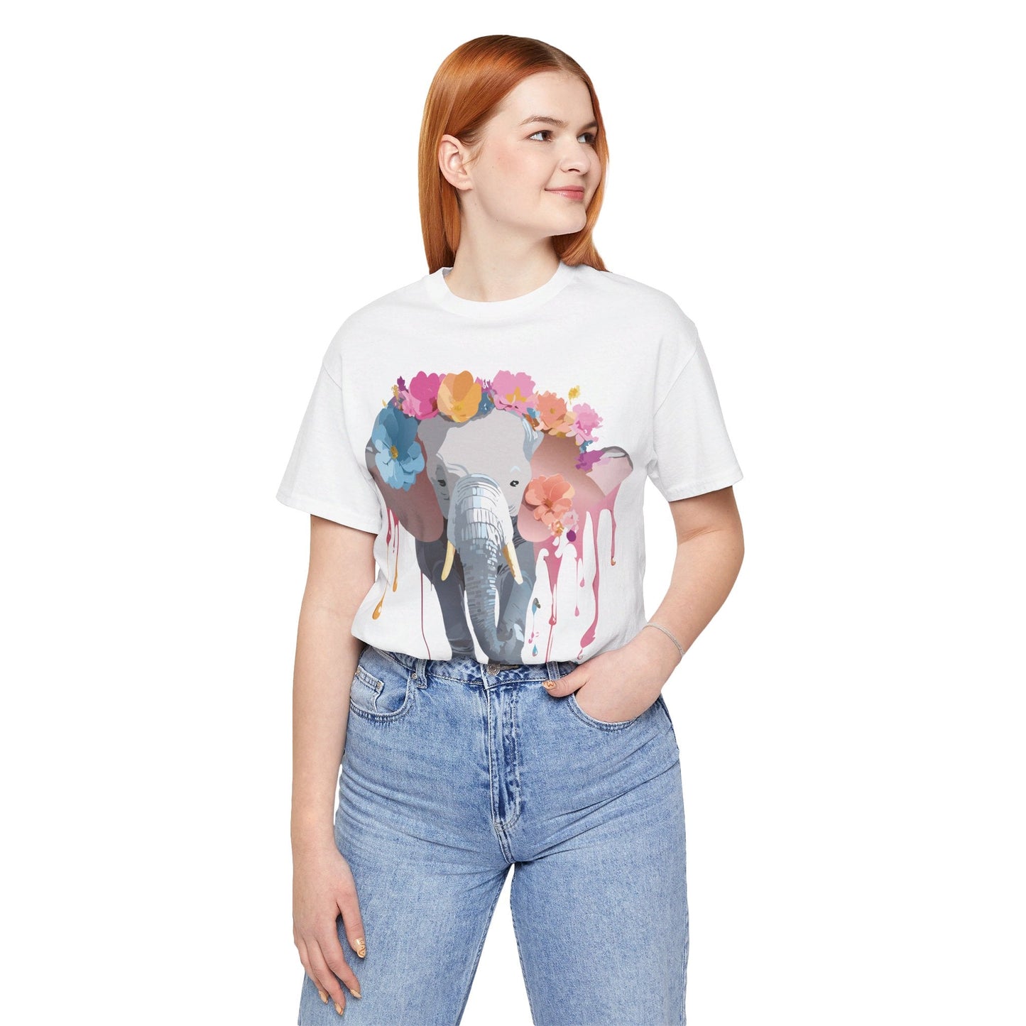 Adelpha Elephant Graphic Tee Unisex Short Sleeve Jersey Shirt With Vintage Artwork