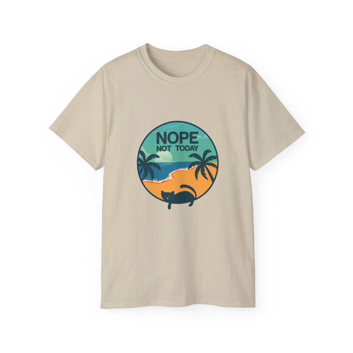 Nope Not Today sloth tee | Tropical palm sunset shirt
