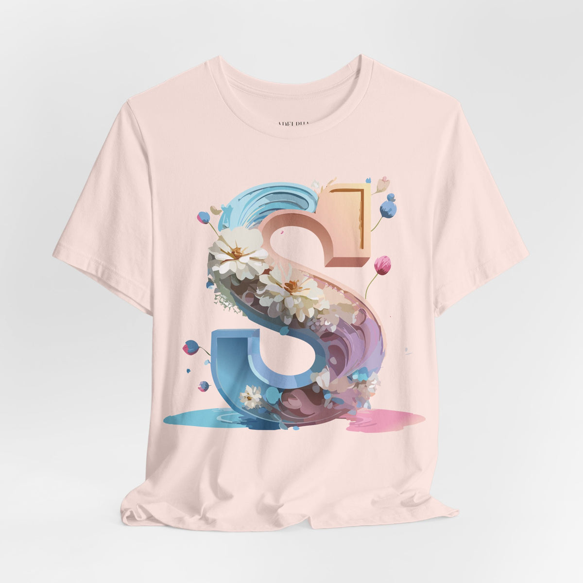 Letter S Graphic Unisex Cotton Bella+Canvas Tee with Art Letter Design