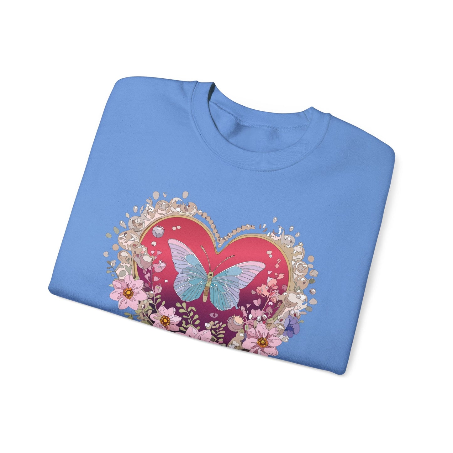 Floral Heart Sweatshirt For Valentines Day Unisex Floral Love Crewneck Sweatshirt