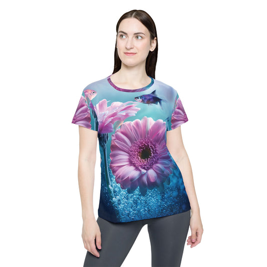 Camiseta de poliéster con flores